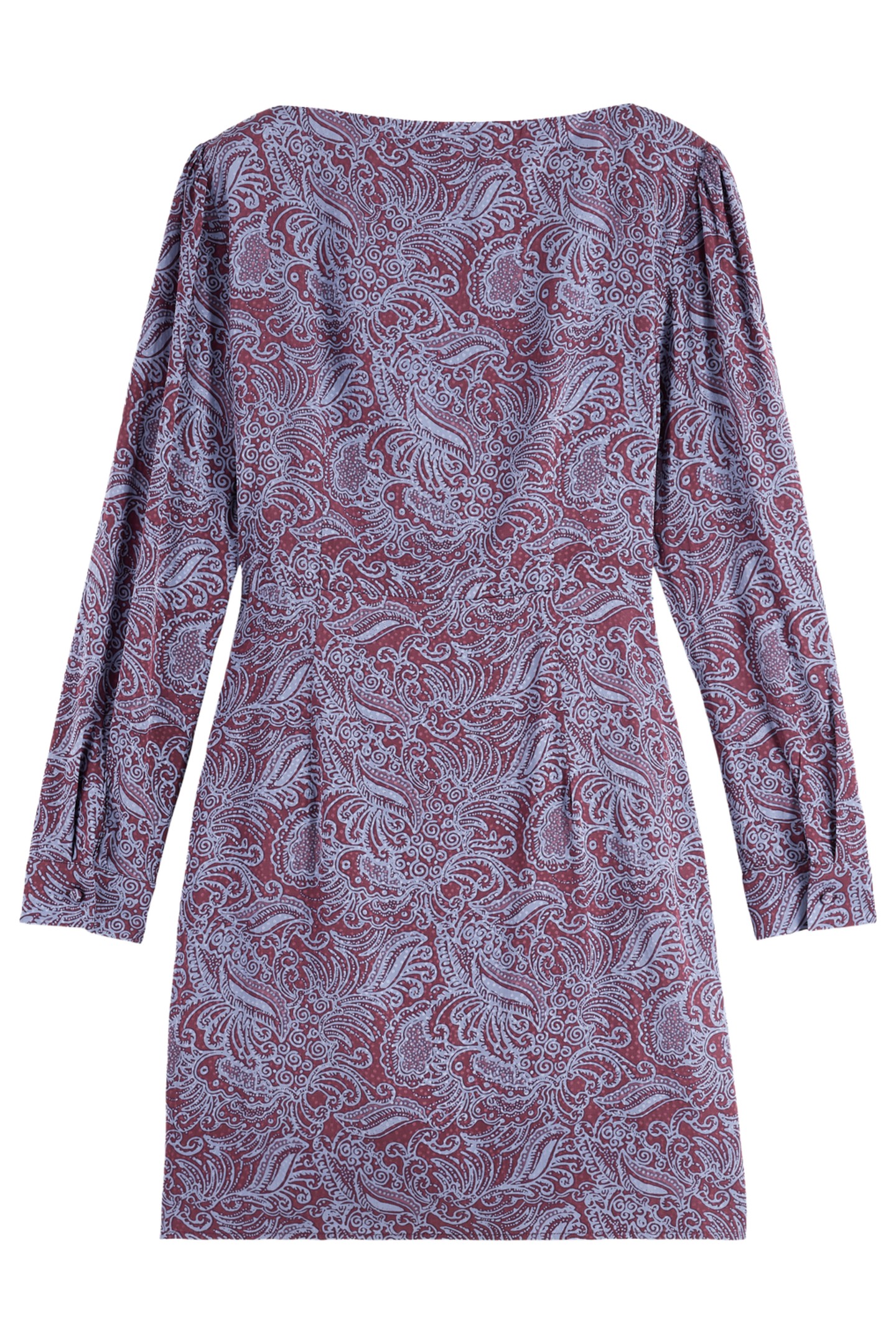 VISCOSE JACQUARD KNOTTED DRESS BLUE MOUNTAIN PAISLEY LAKE BL 2