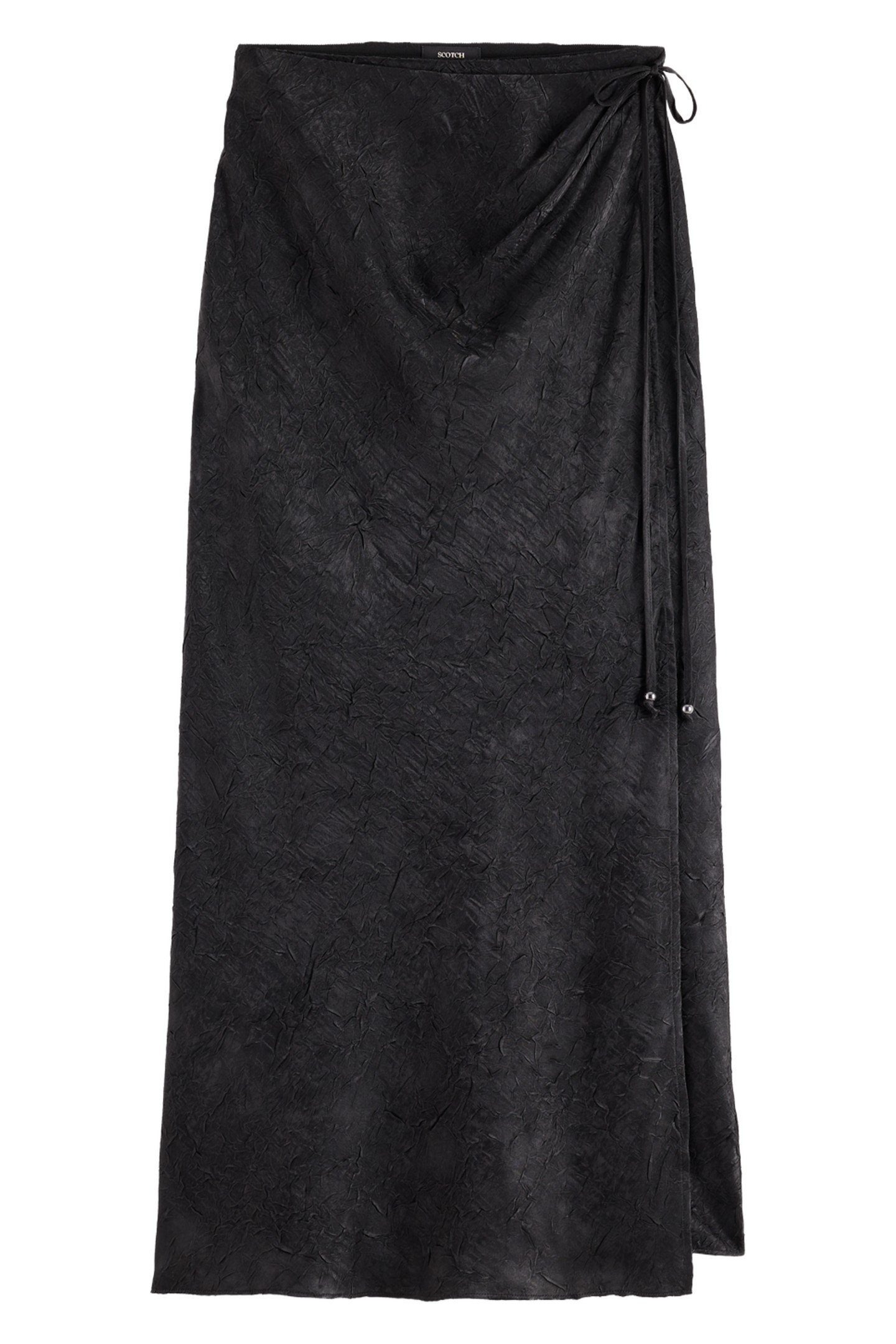 CRUSHED SATIN SKIRT BLACK 1