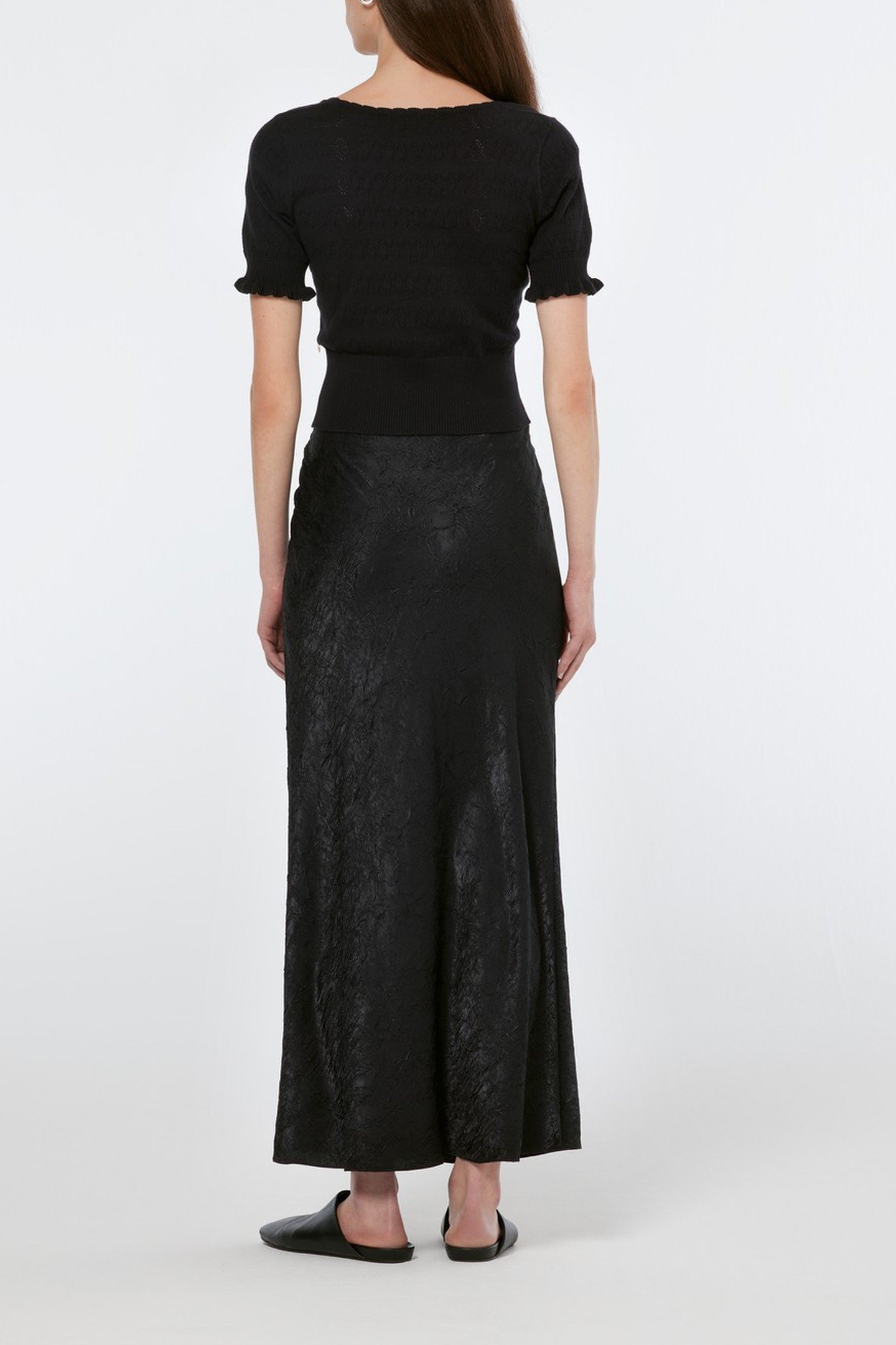 CRUSHED SATIN SKIRT BLACK 9