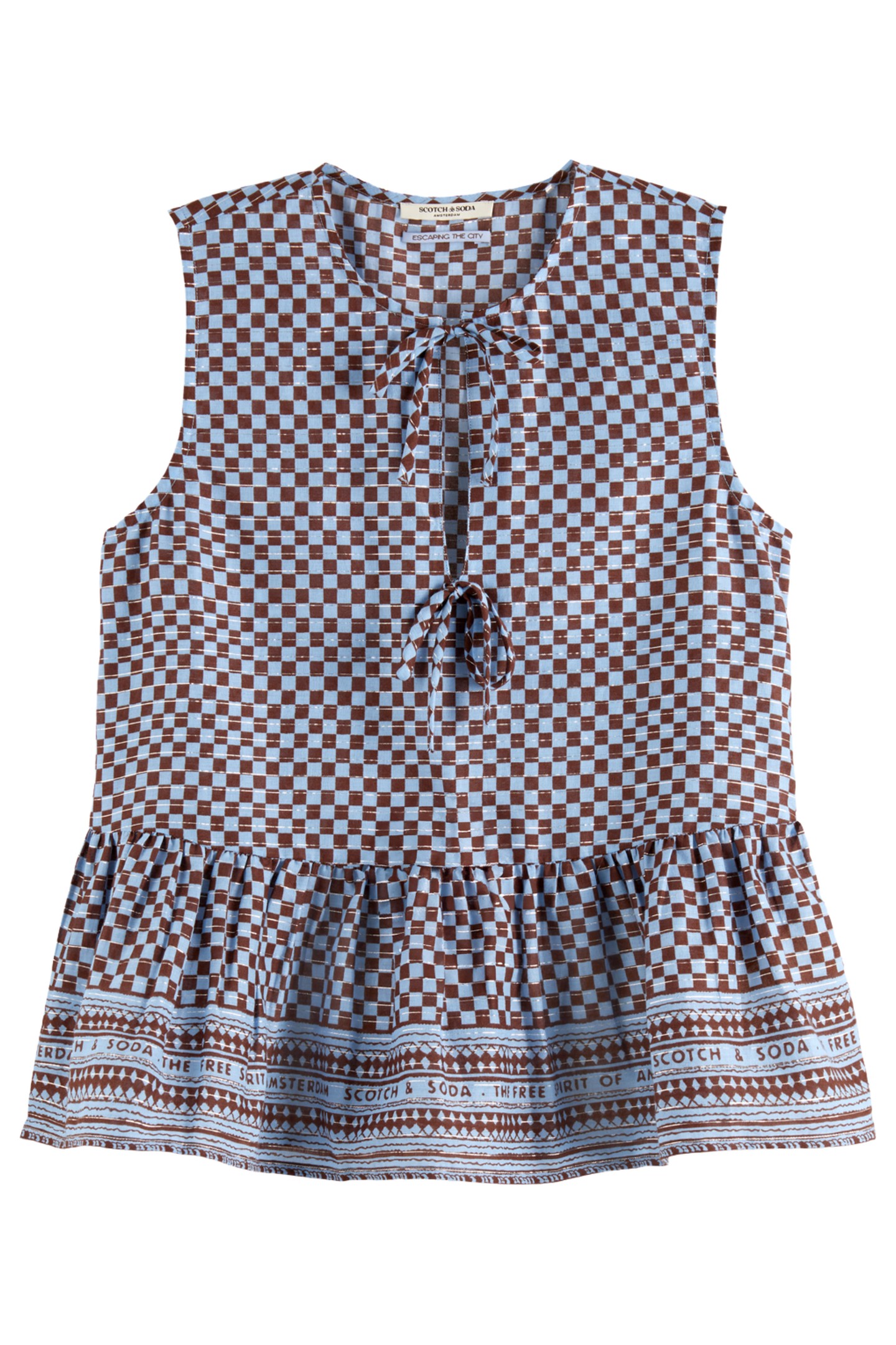 BOW DETAILS TOP BLOCK PRINT 5