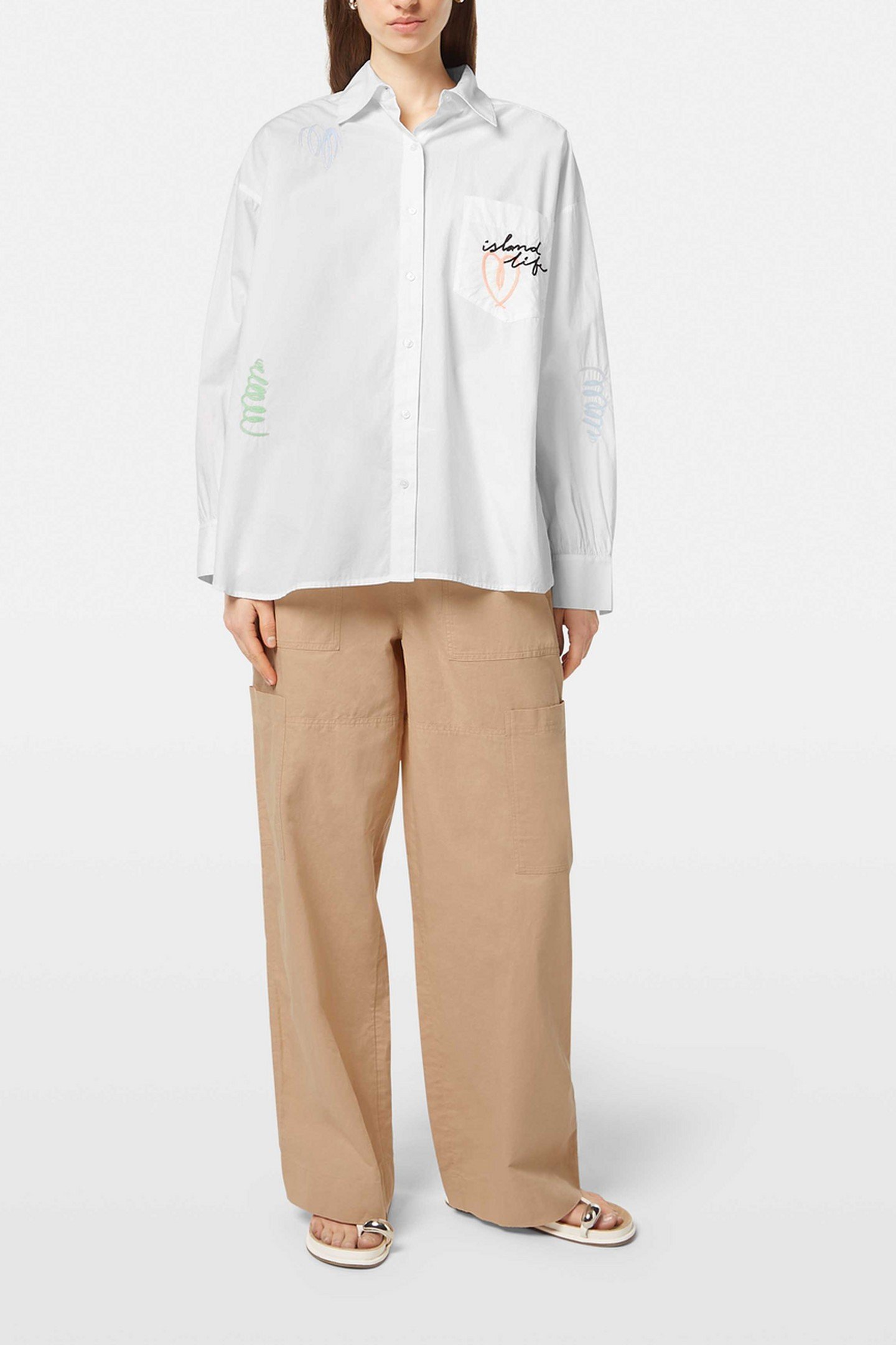 EMBROIDERED POPLIN SHIRT WHITE 1