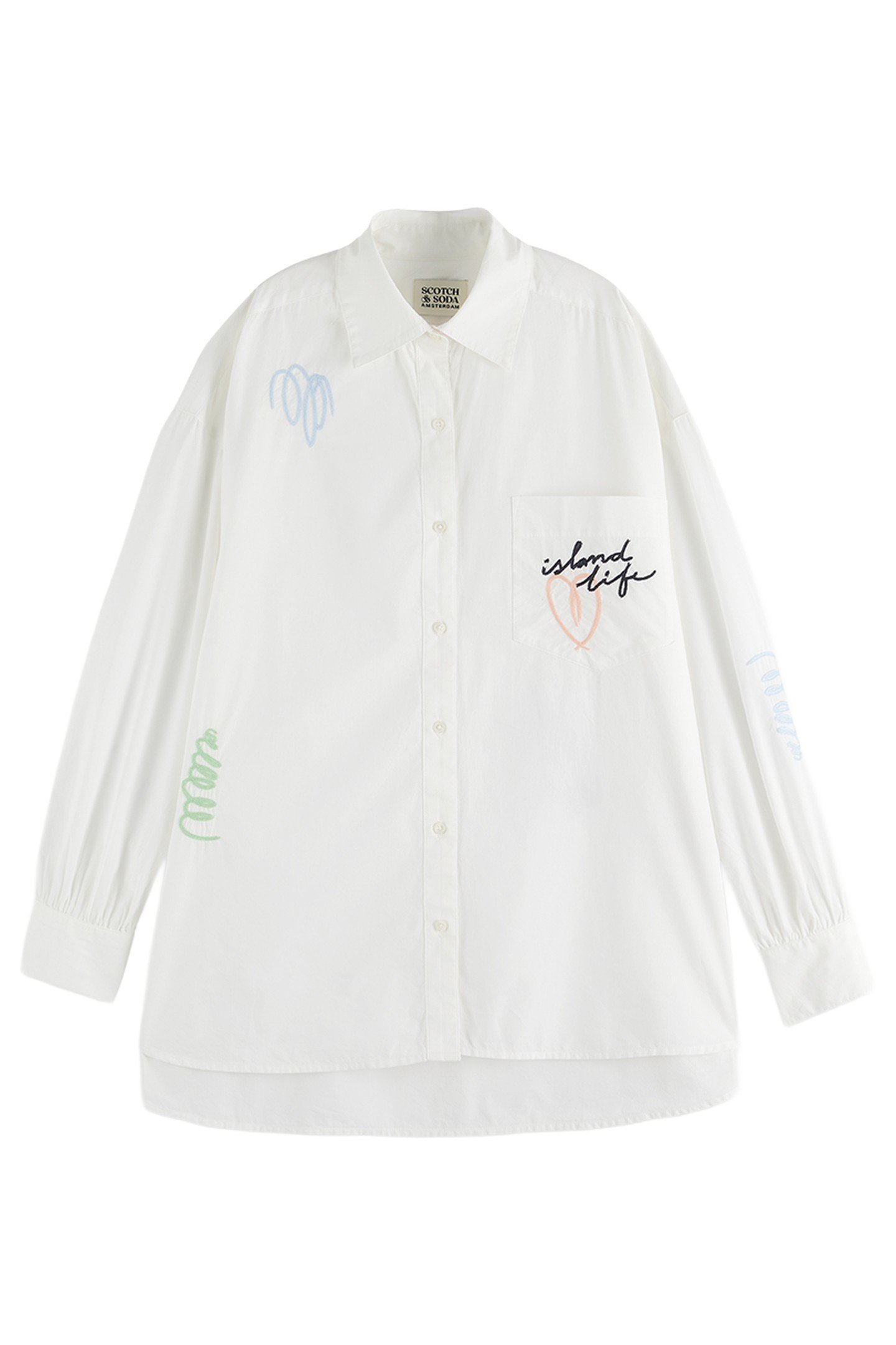 EMBROIDERED POPLIN SHIRT WHITE 4