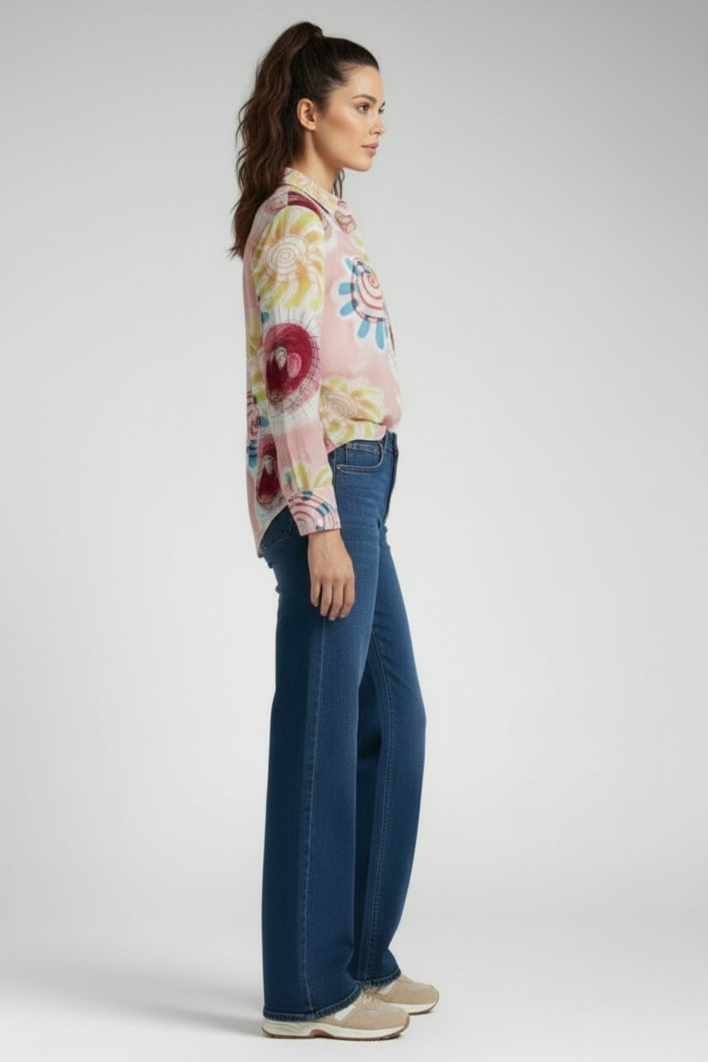 PRINTED RELAXED FIT SHIRT ABSTRACT SUN PINK 3