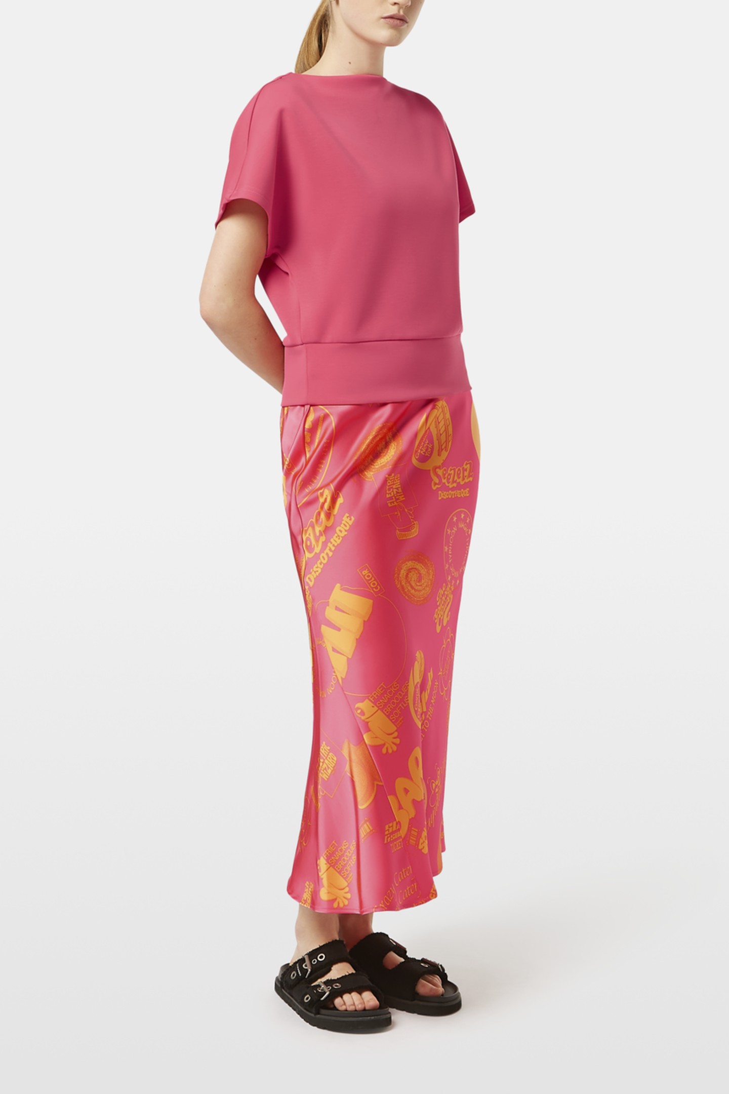 TENCEL SLEEVELESS SWEATSHIRT ELECTRIC PINK 2