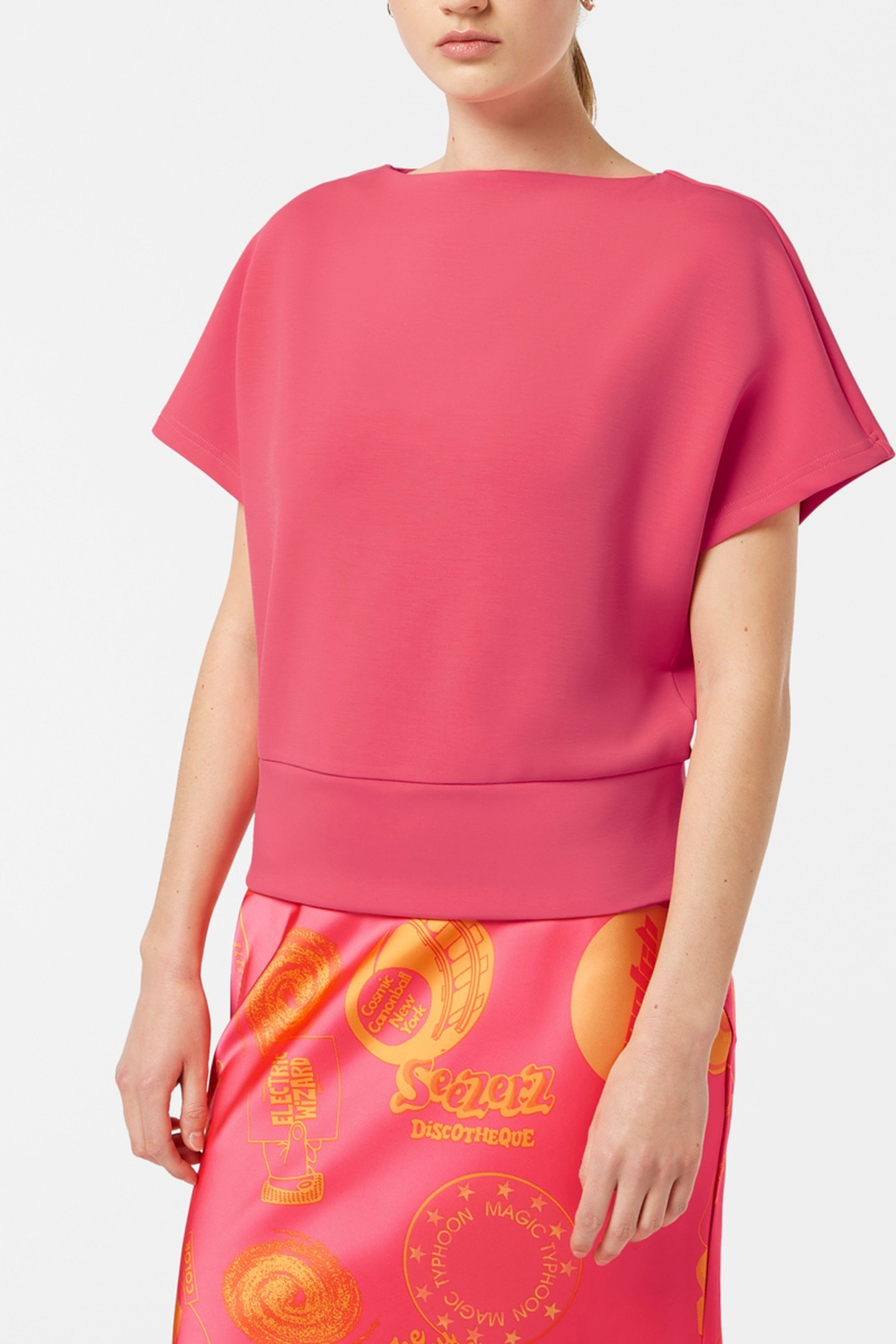 TENCEL SLEEVELESS SWEATSHIRT ELECTRIC PINK 1