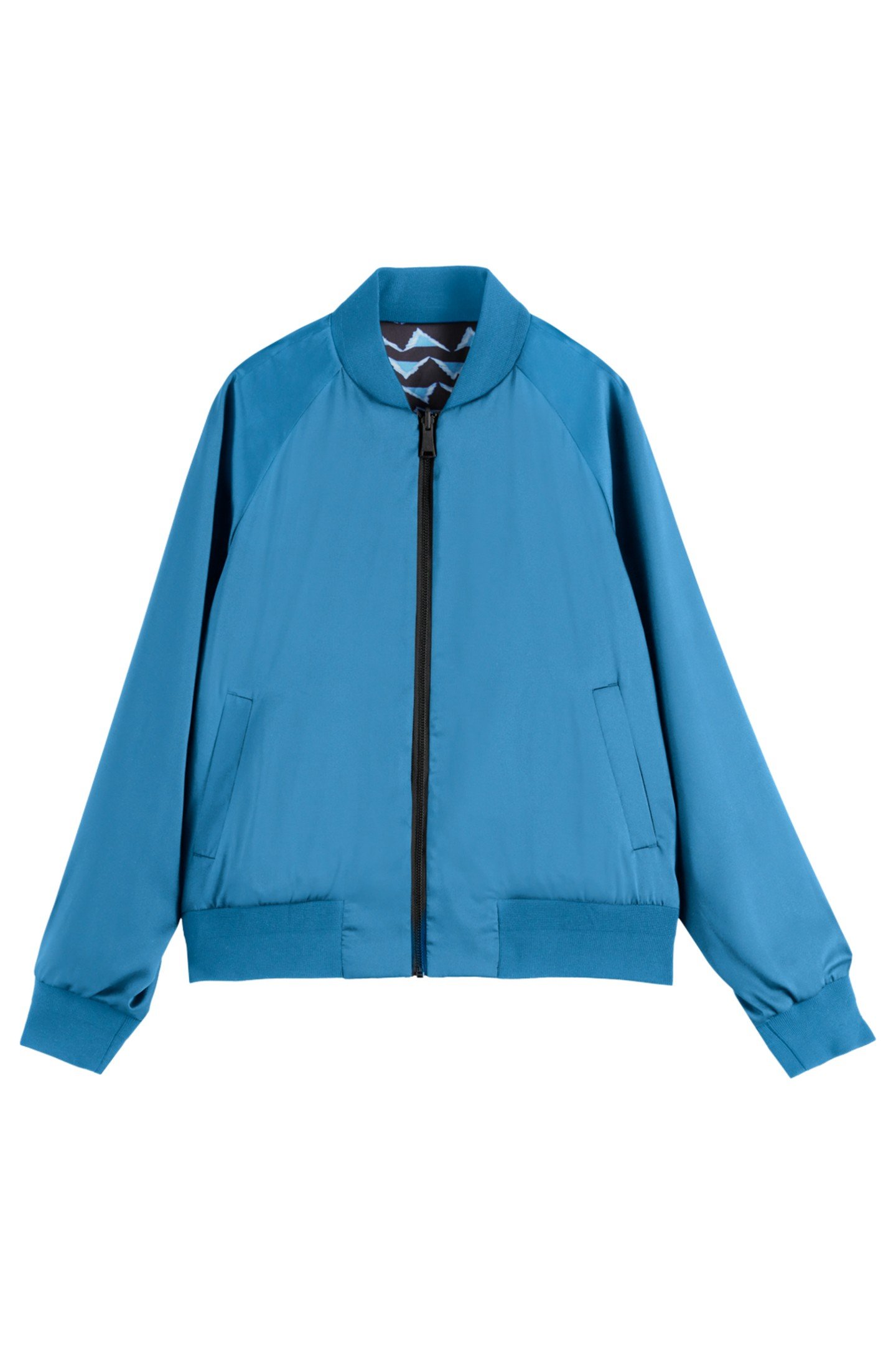 REVERSIBLE PRINTED BOMBER HOUSE OF MIRRORS BLUE/ BLACK 9