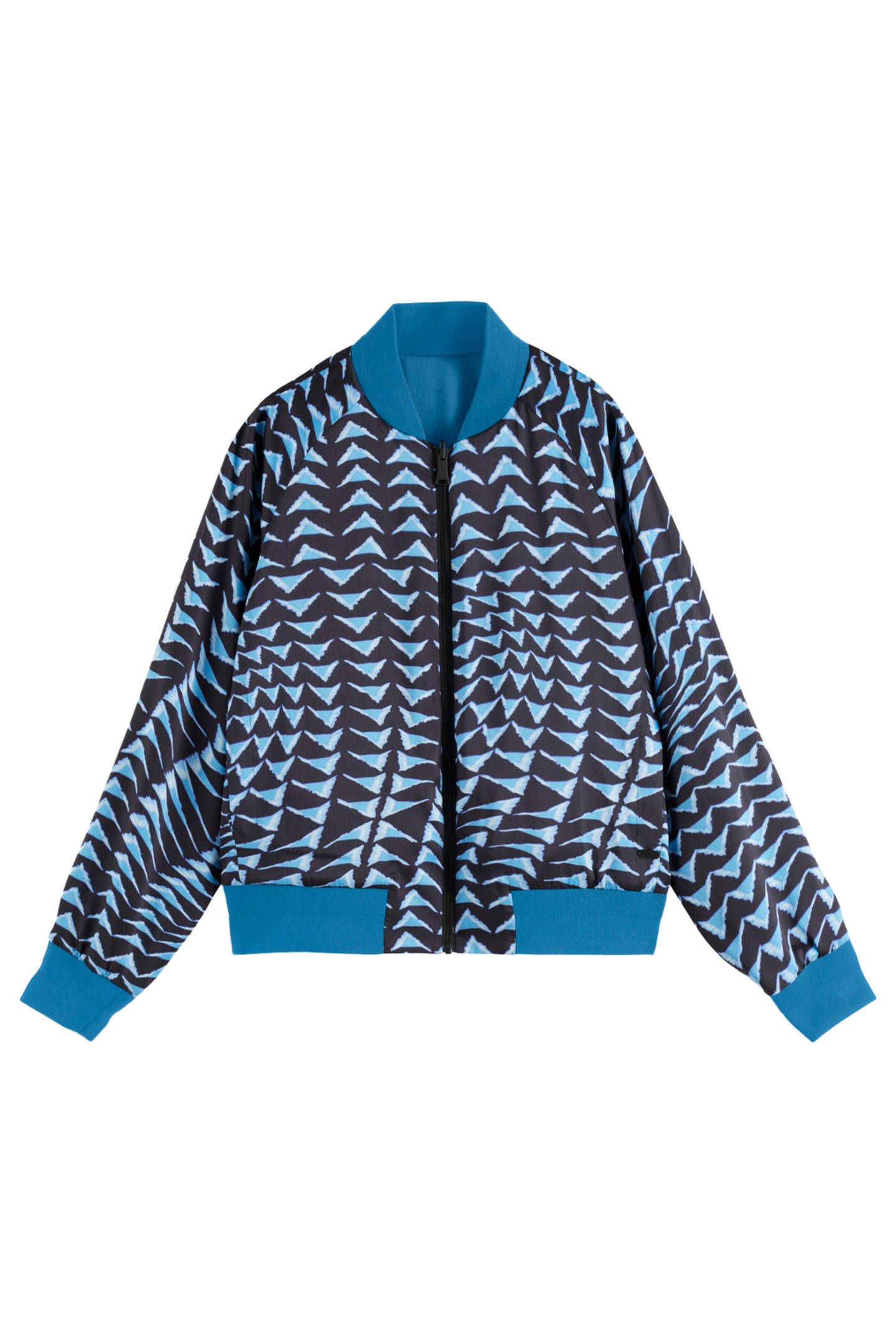 REVERSIBLE PRINTED BOMBER HOUSE OF MIRRORS BLUE/ BLACK 10