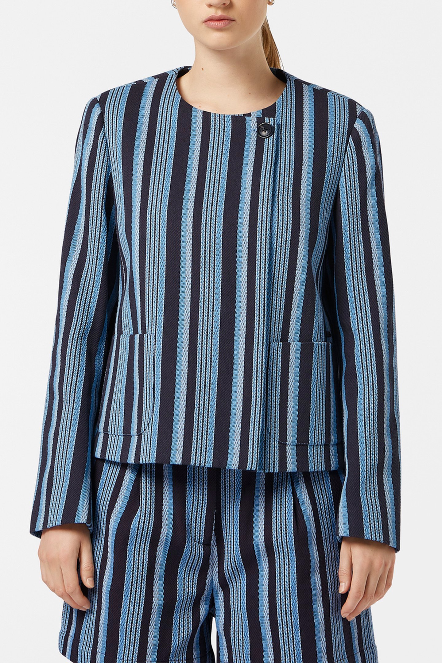 TEXTURED STRIPE CASUAL BLAZER LUNAR PIER STRIPE 2