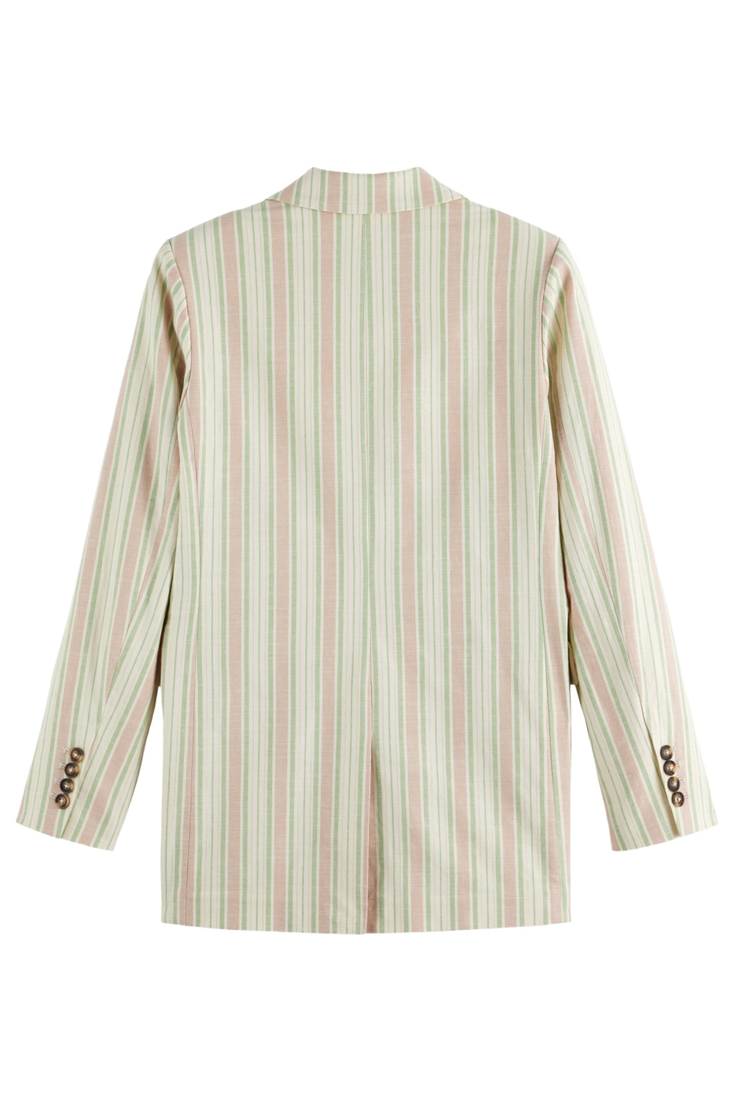 LUREX COTTON BLEND SINGLE BREASTED BLAZER LUREX LINEN STRIPE 5