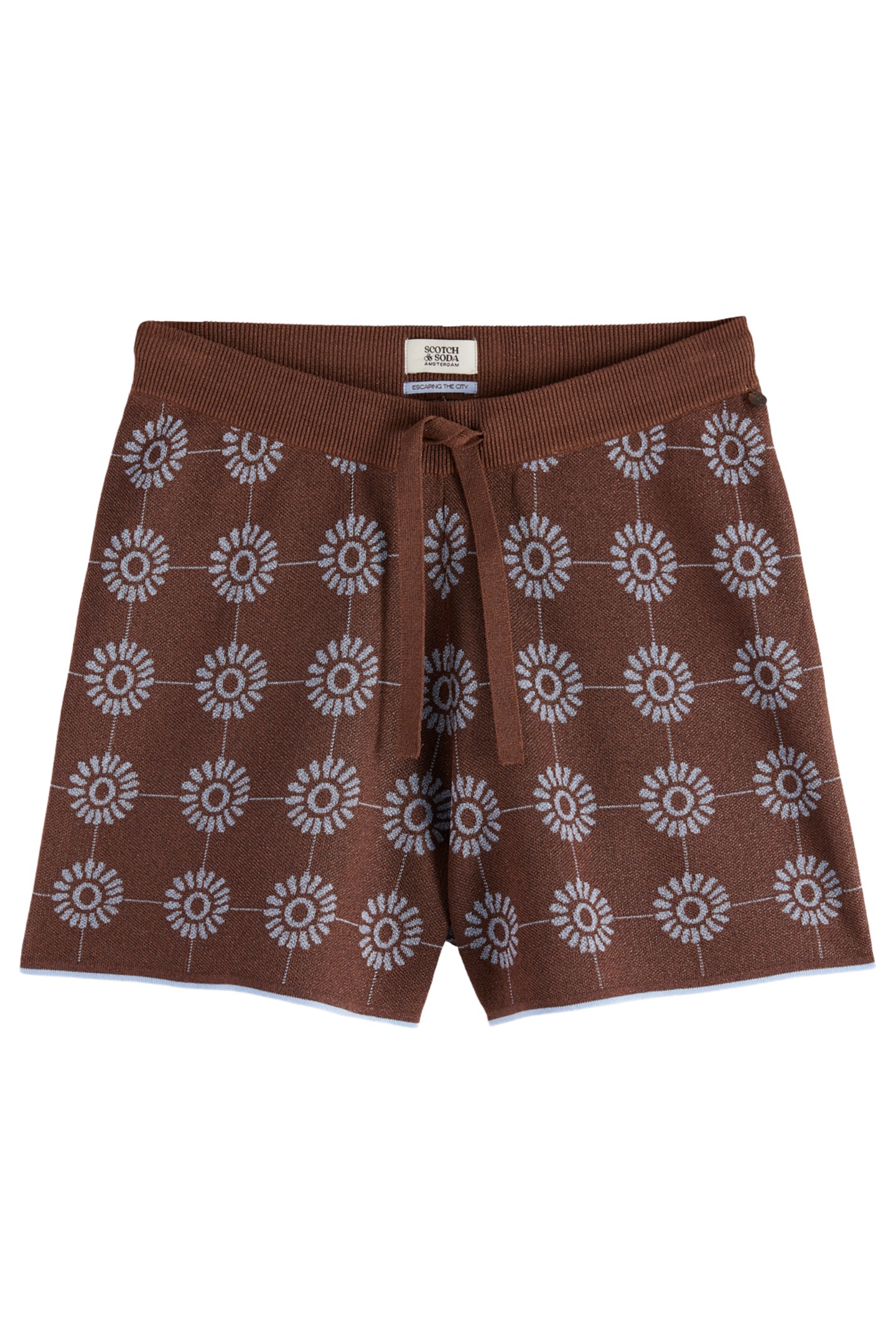 JACQUARD KNITTED SHORTS COLD BREW 5