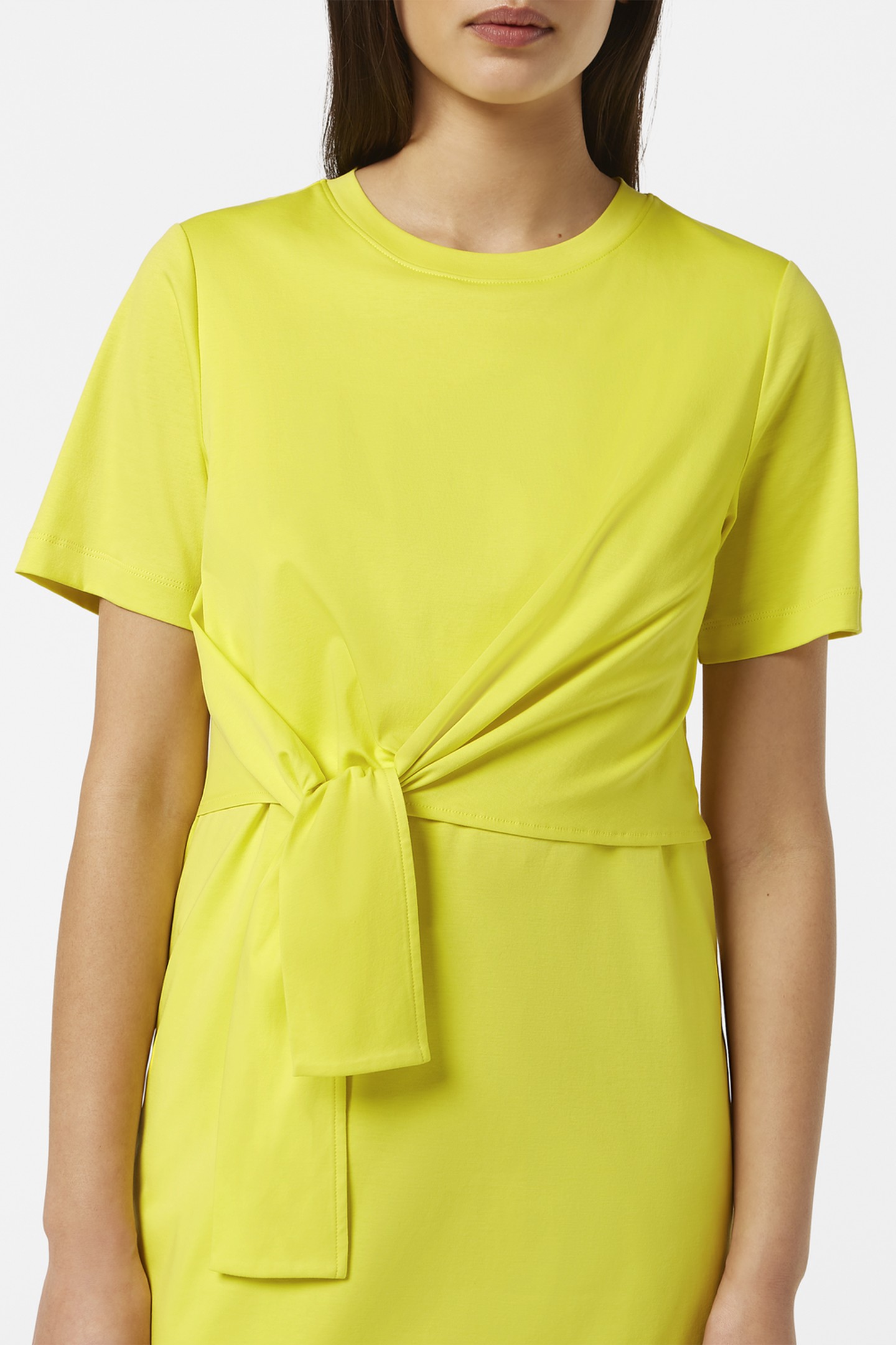 KNOTTED JERSEY DRESS CITRUS YELLOW 5
