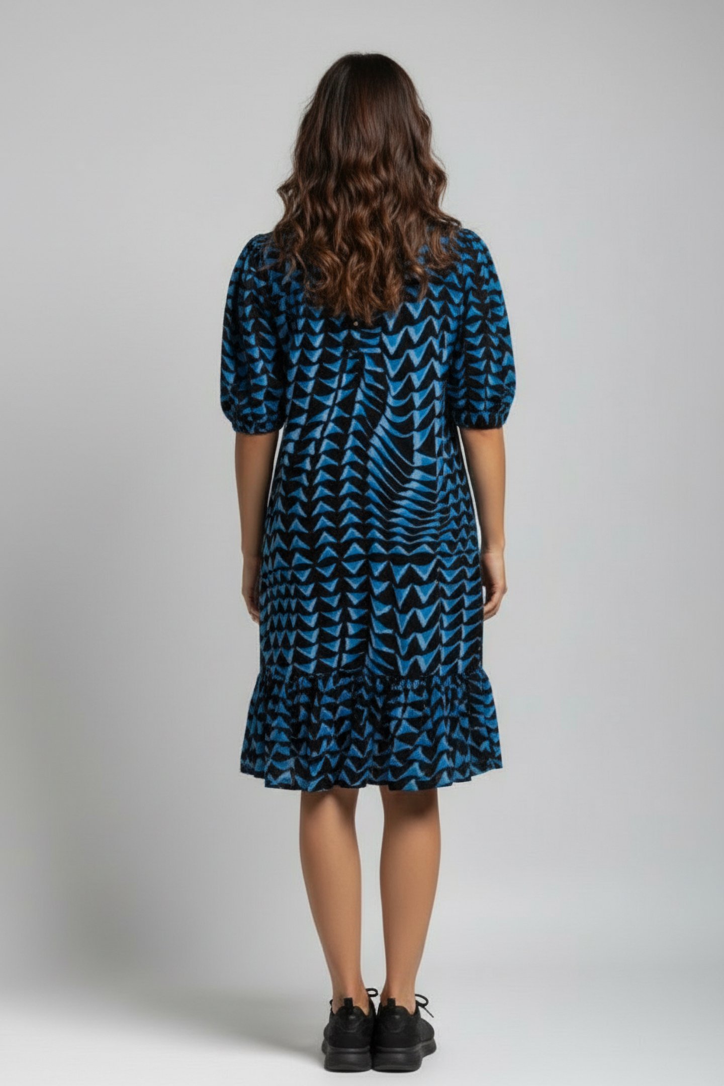 PRINTED CRINKLE MINI DRESS HOUSE OF MIRRORS BLUE 2