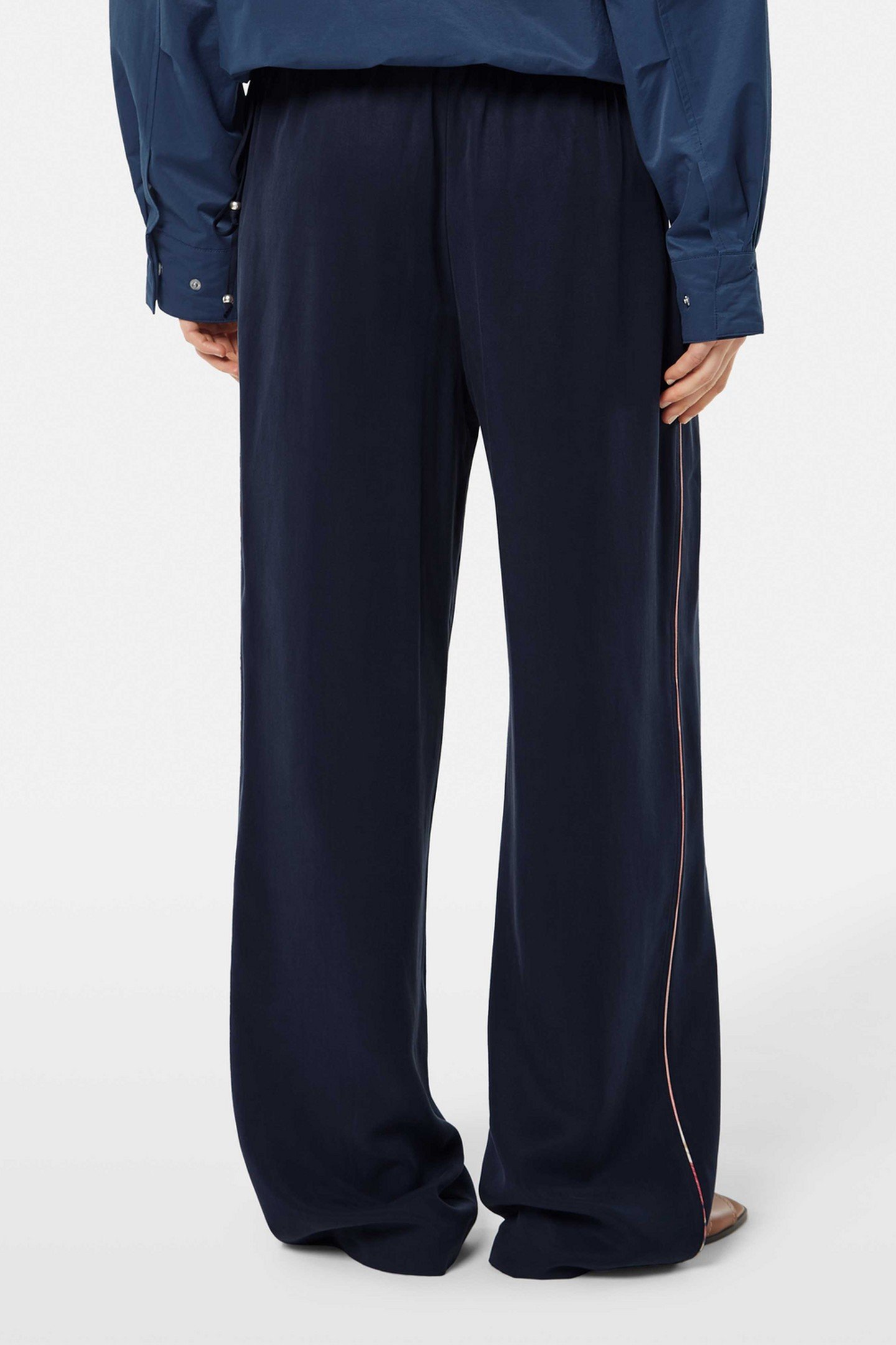 GIA - MID RISE WIDE LEG ELASTICATED TROUSERS MIDNIGHT BLUE 3