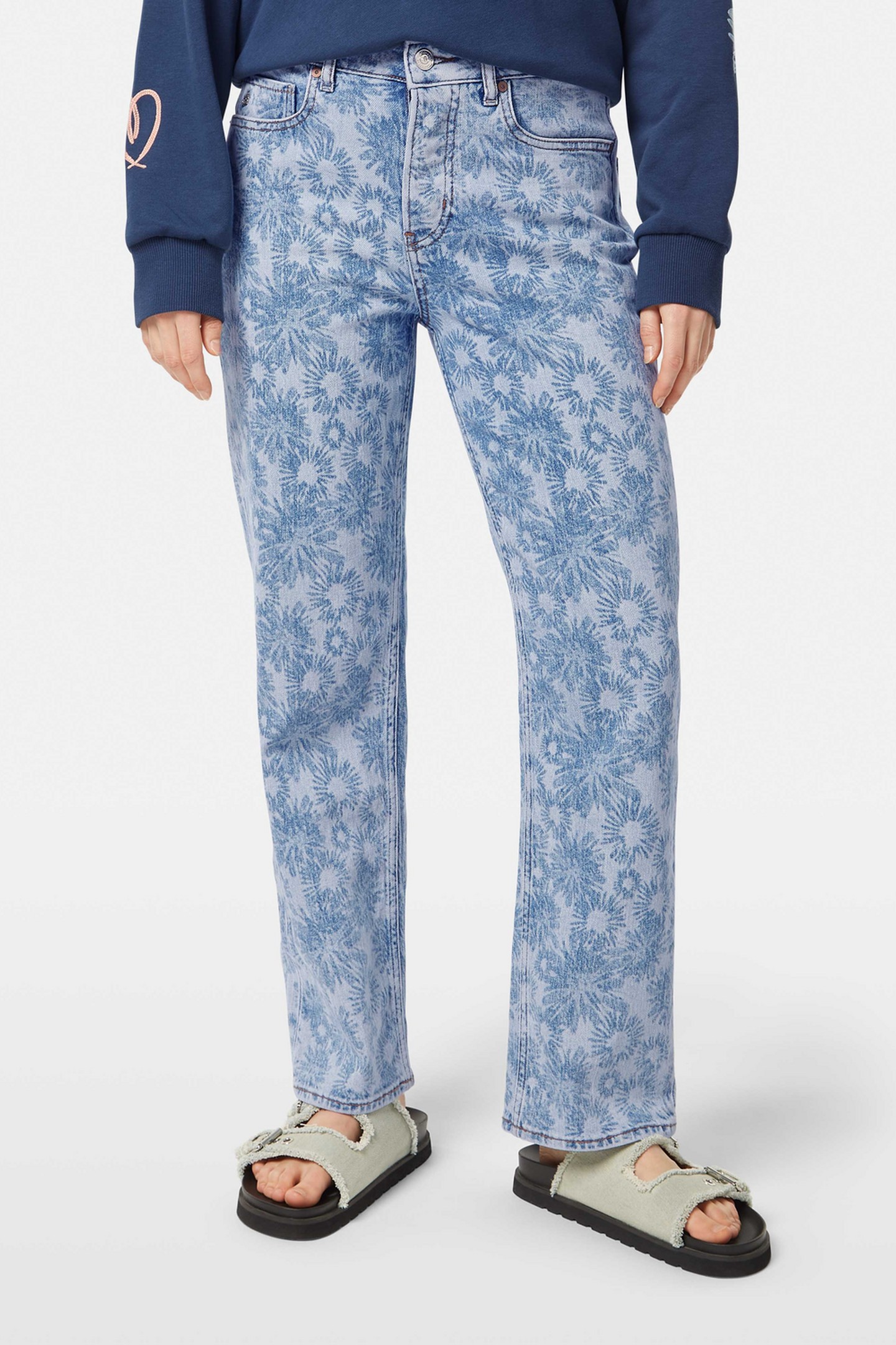 SKY HIGH RISE STRAIGHT JEANS ABSTRACT FLORAL ABSTRACT FLORAL 1