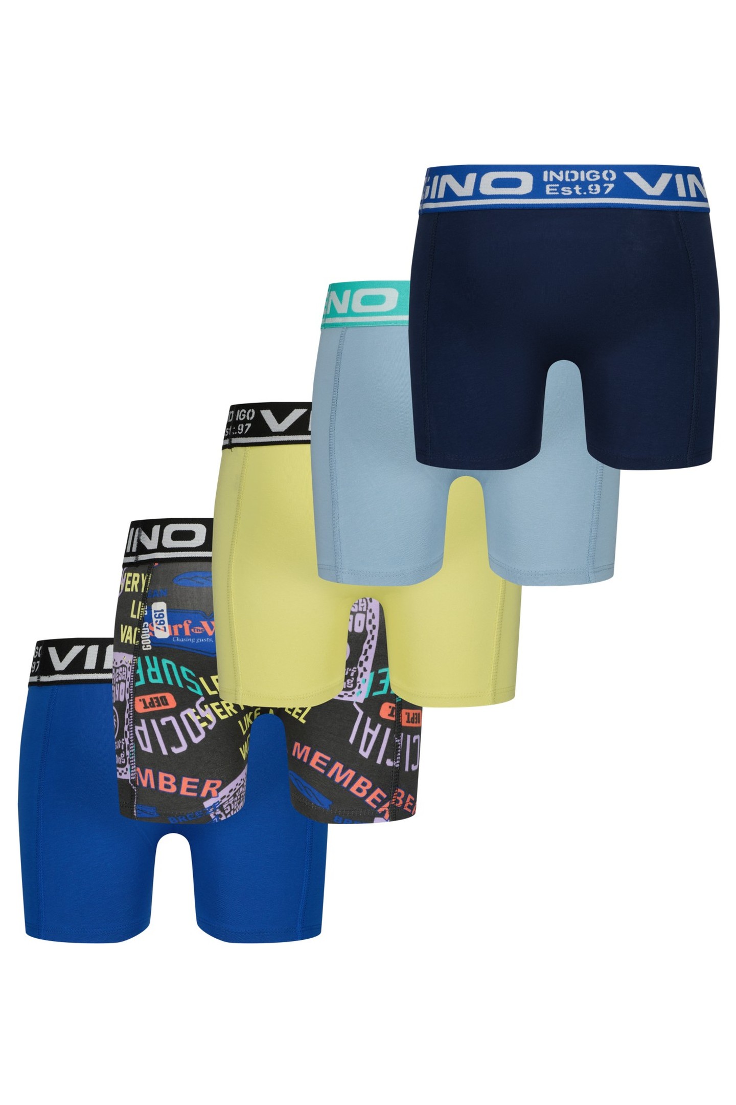 BOYS B-SO26 COLOR 5PACK BOXER SEASCAPE BLUE 1