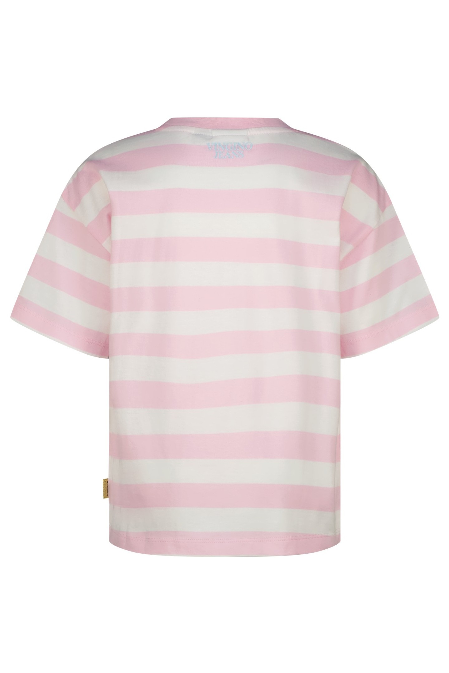 GIRLS BASIC STRIPE TEE T-SHIRT SHIMMER PINK 2