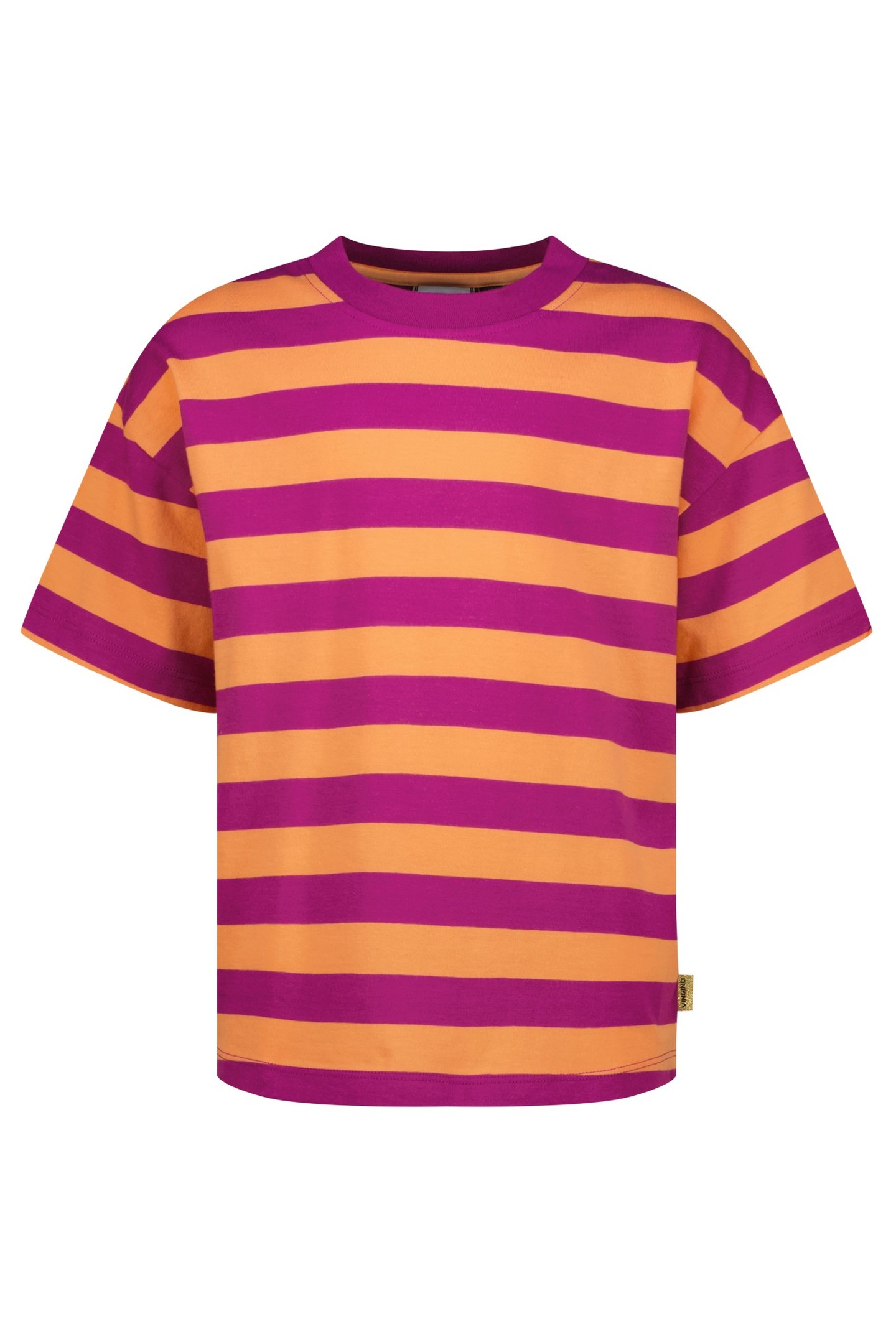 GIRLS BASIC STRIPE TEE T-SHIRT ASTER PINK 1