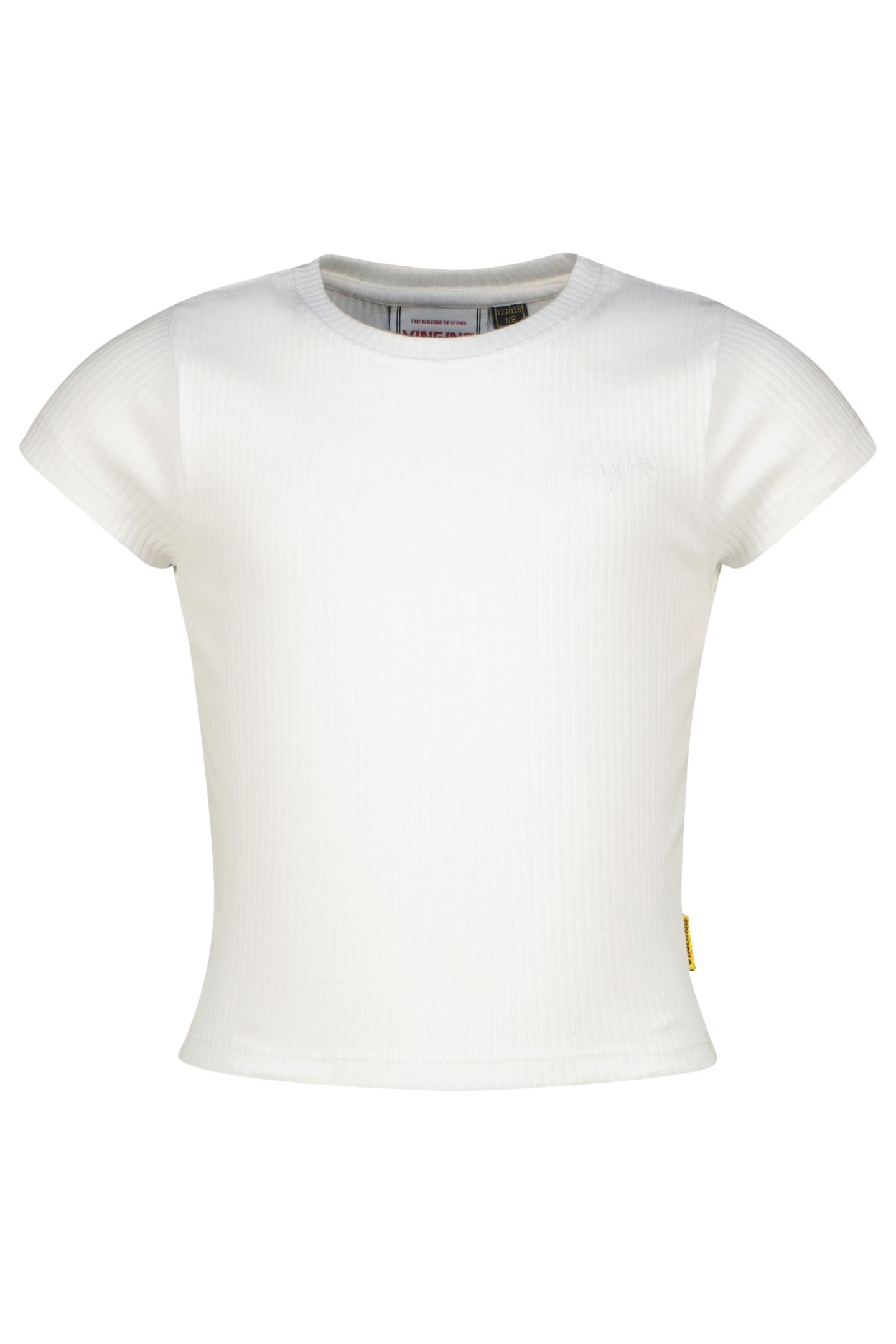 GIRLS BASIC-CROP RIB TEE T-SHIRT REAL WHITE 1
