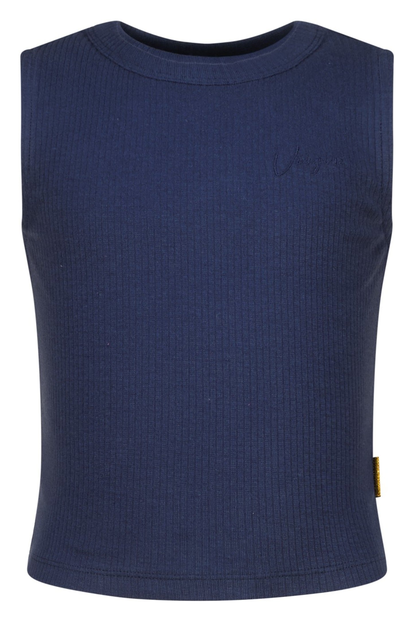 GIRLS BASIC-CROP RIB TOP TOP DARK BLUE 1