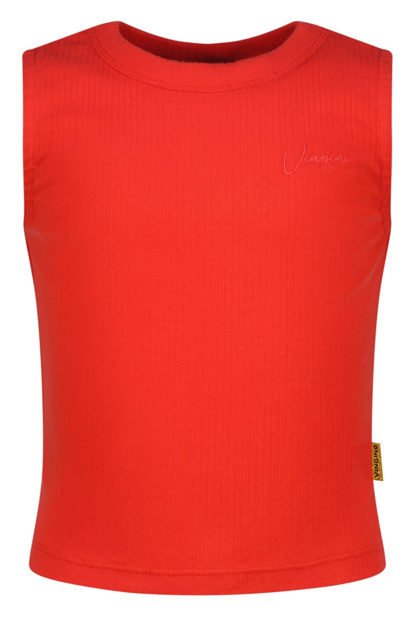 GIRLS BASIC-CROP RIB TOP TOP BREEZE RED 1