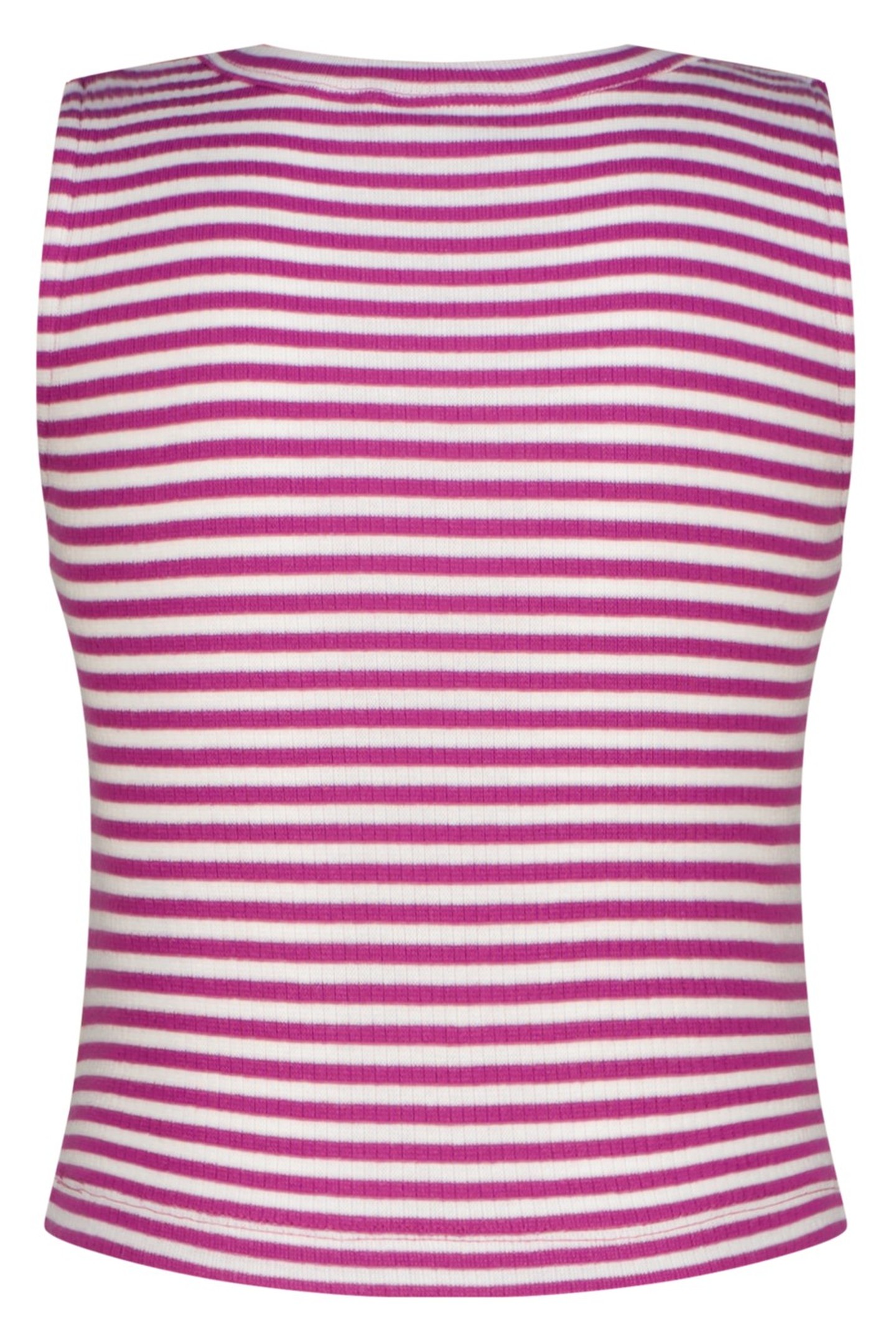 GIRLS BASIC-CROP RIB TOP STRIPE TOP ASTER PINK 2