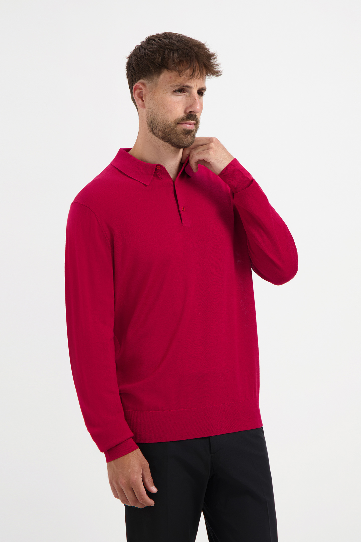 POLO LONG SLEEVE 100% MERINO PEPPER RED 2