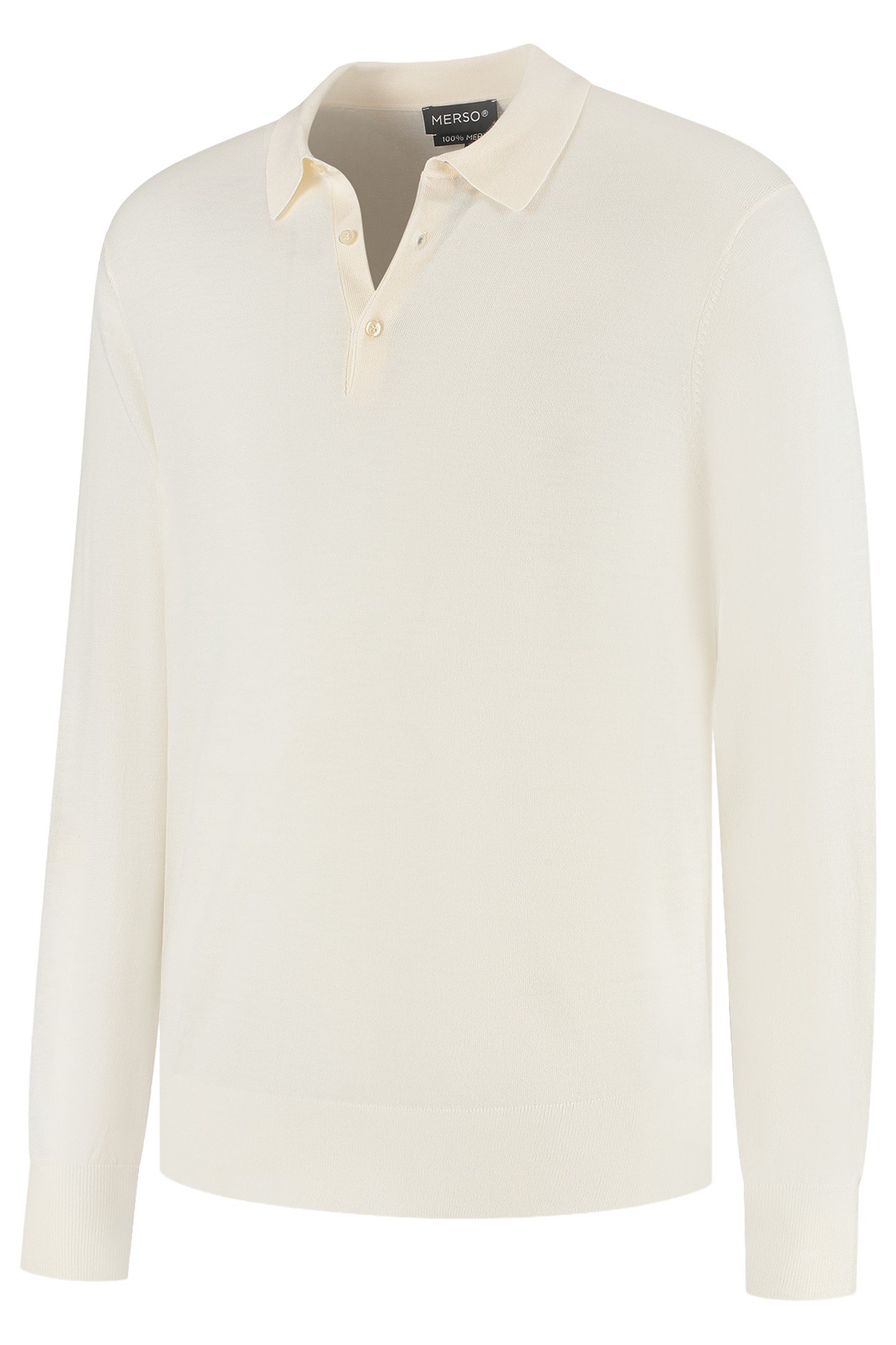 POLO LONG SLEEVE 100% MERINO SEASHELL WHITE 4