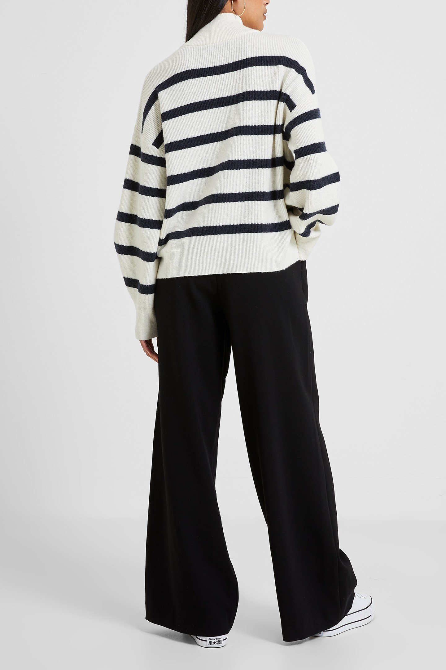 VHARI HALF KNIT JUMPER WINTER WHITE/MARINE 3