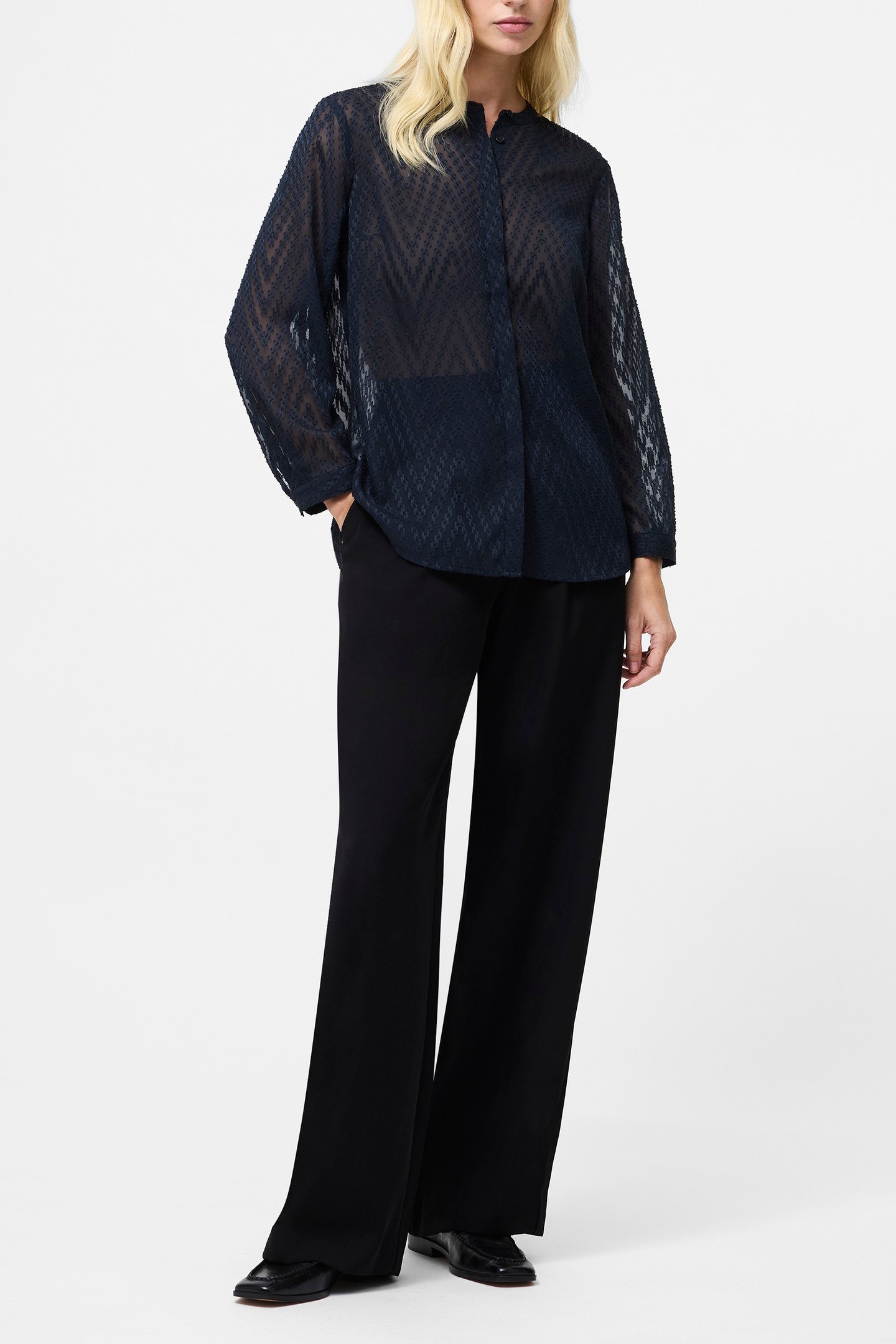 DAYTON FIL DE COUPE L/S SHIRT NAVY 1