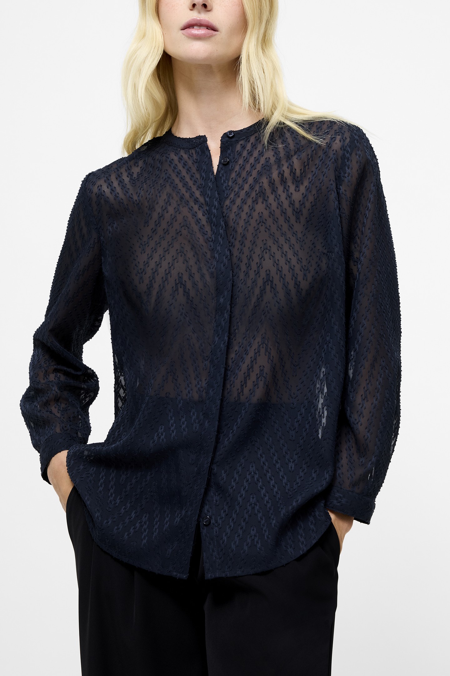 DAYTON FIL DE COUPE L/S SHIRT NAVY 2