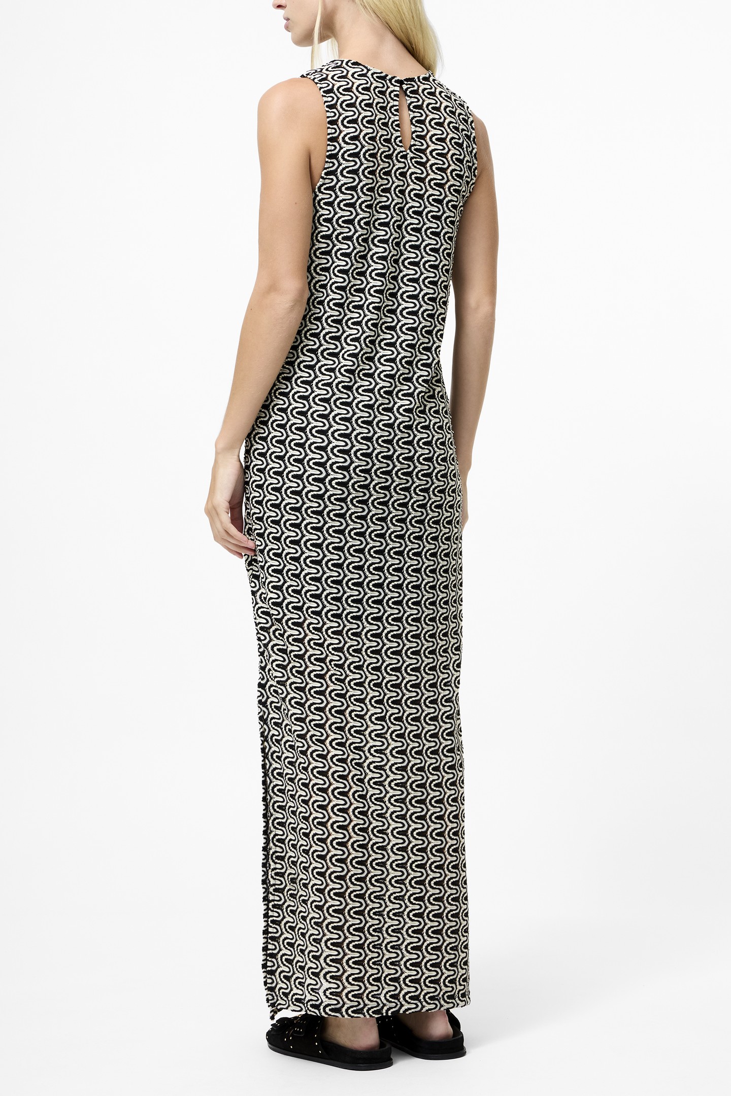 CARLY JERSEY LONG TUNIC BLACK/CREAM 3