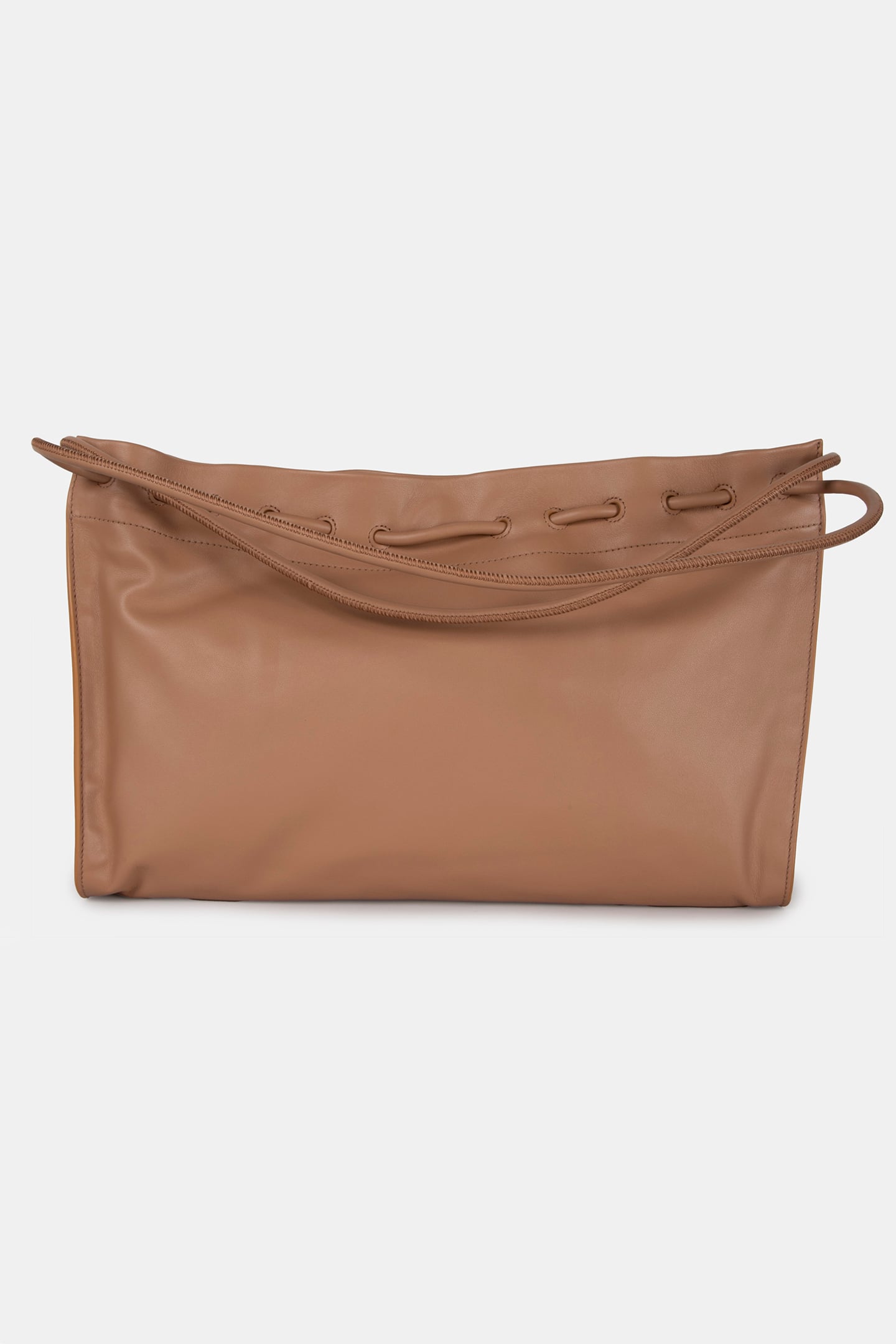 LEATHER LARGE SHOULDER BAG IN BEIGE 4