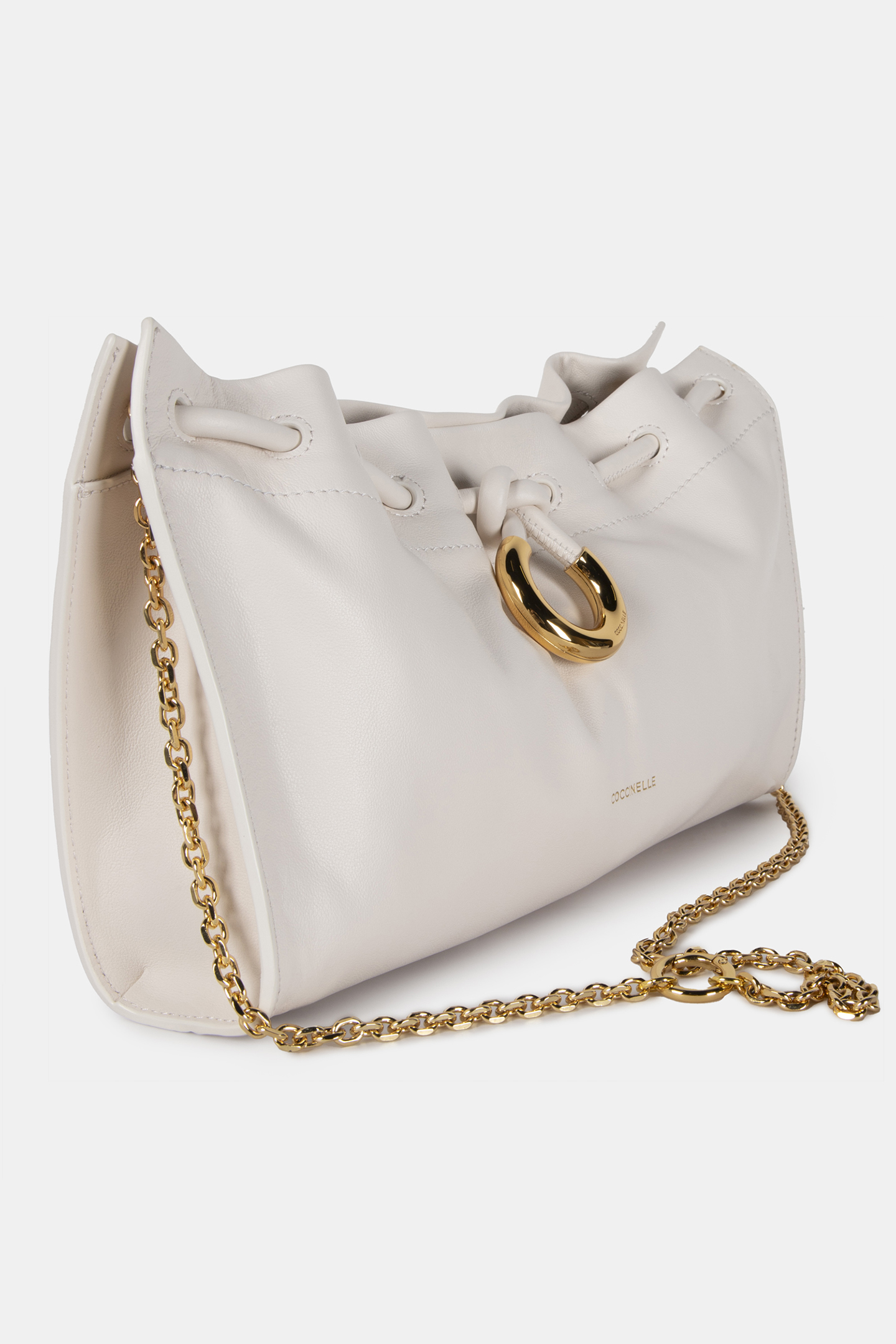 CROSS BODY BAG WITH GOLD CHAIN STRAP IN CREAM 3