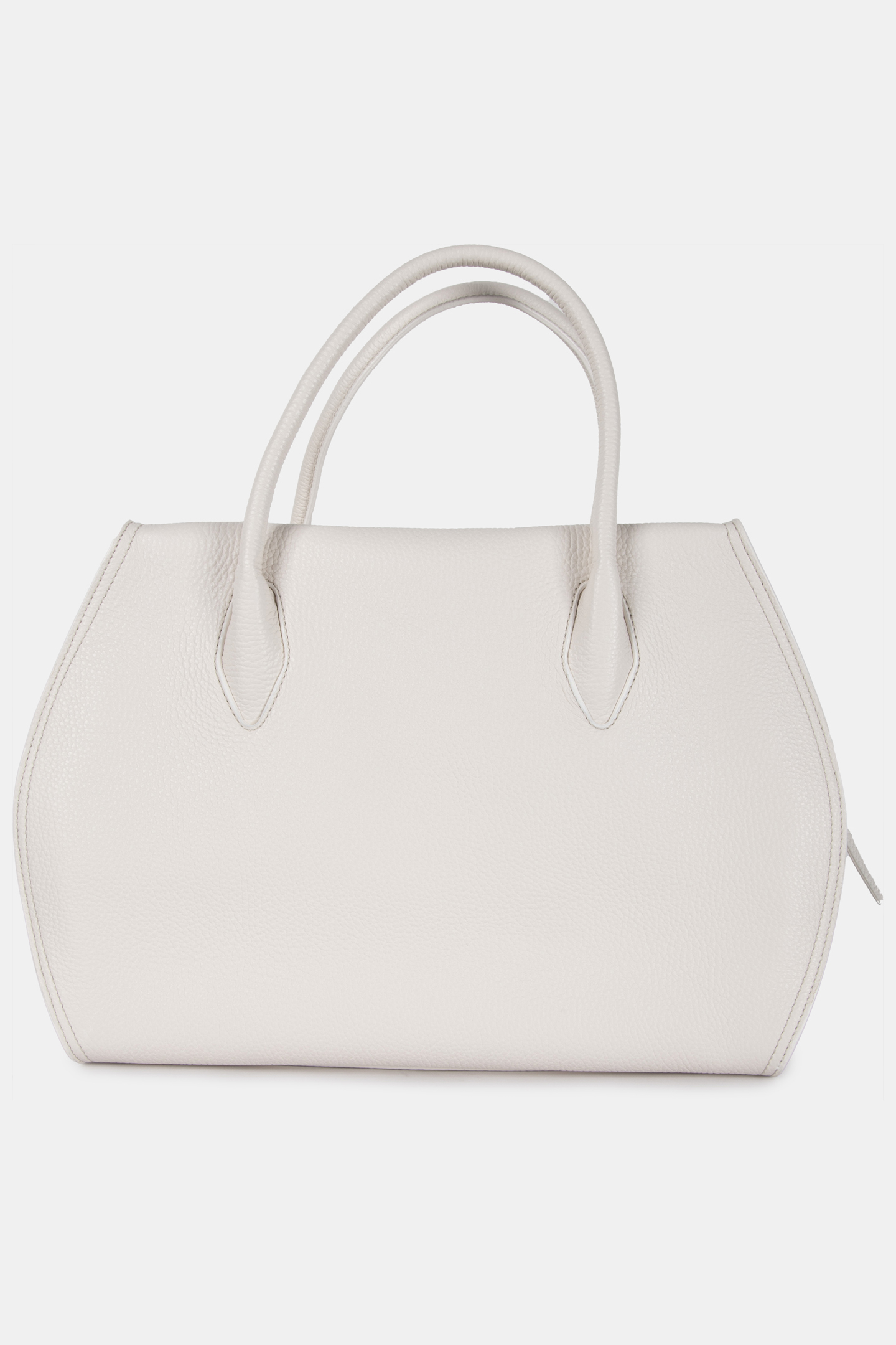 LEATHER MEDIUM SATCHEL BAG IN CREAM 4