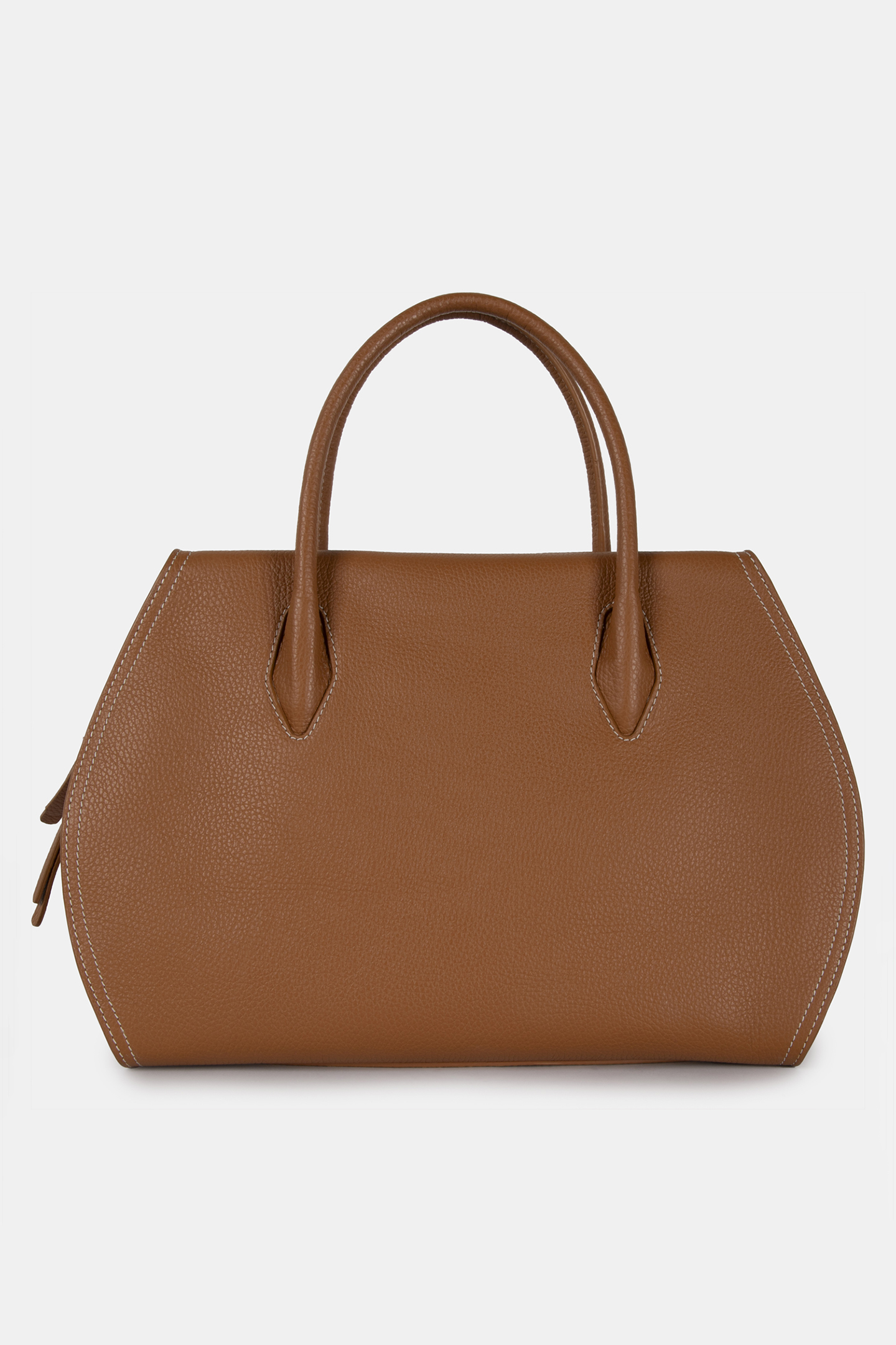 LEATHER MEDIUM SATCHEL BAG IN BROWN 4