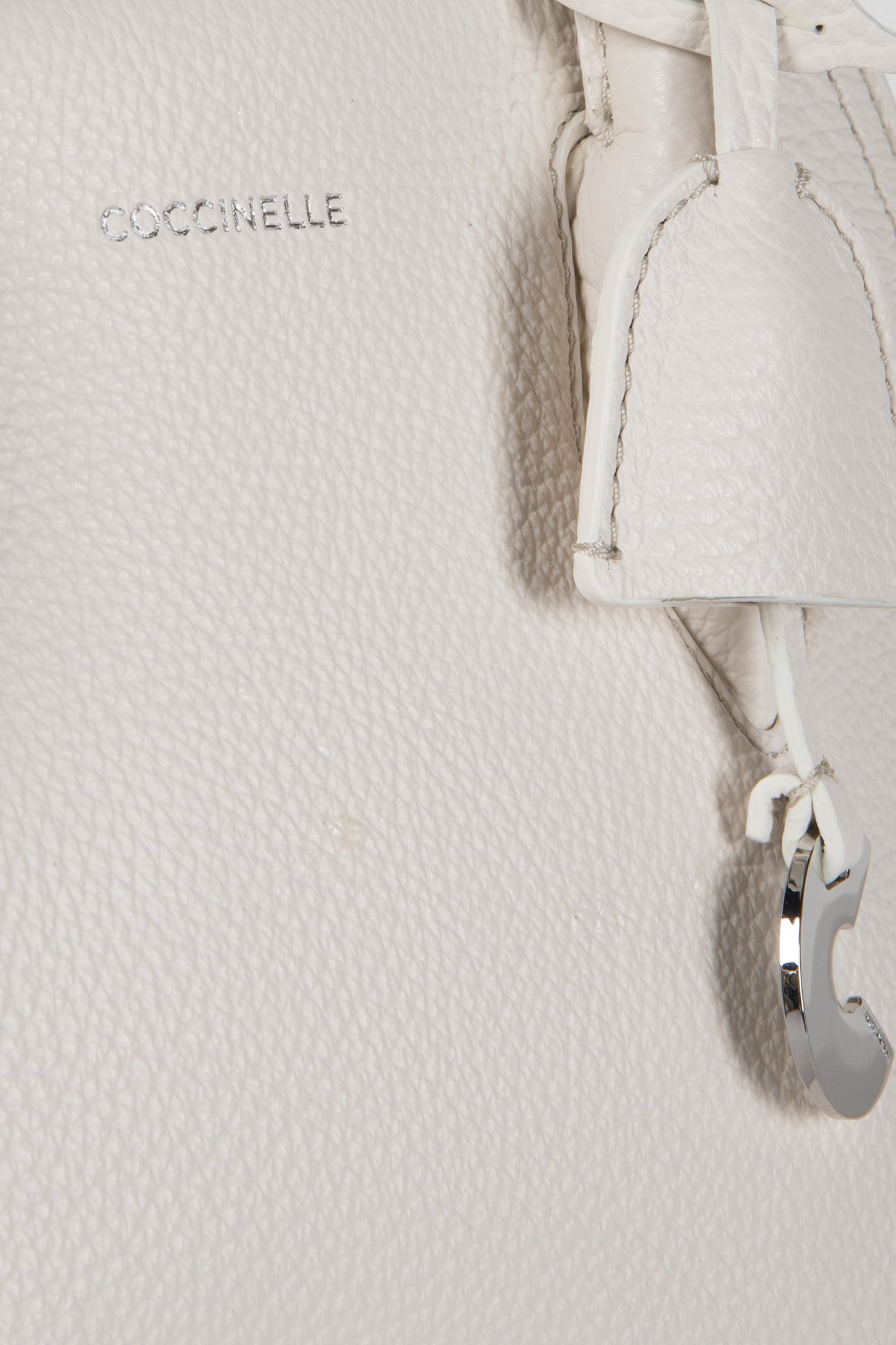 LEATHER MEDIUM SATCHEL BAG IN CREAM 5