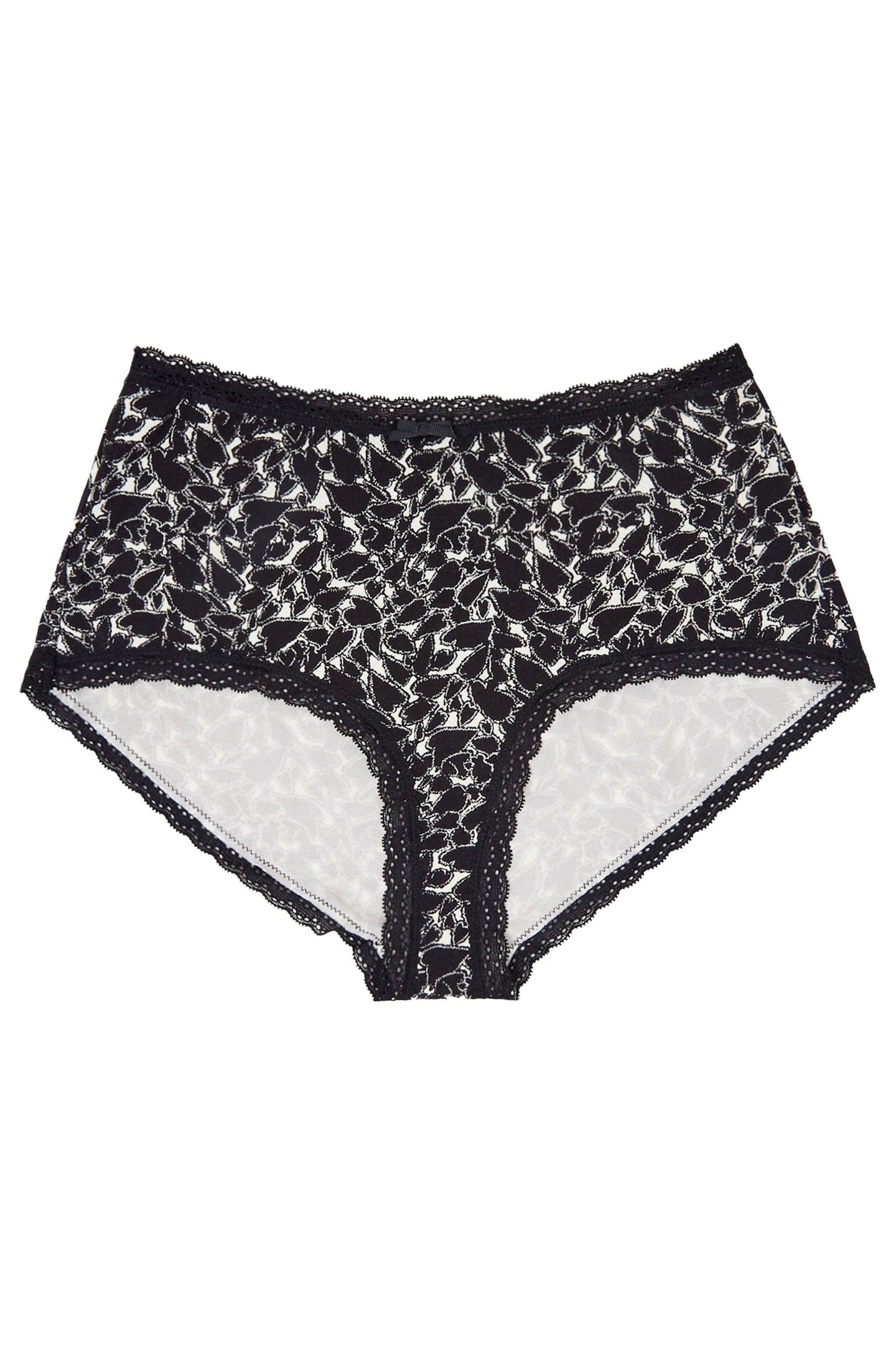 White Stuff High Waisted Shortie Black Multi Maat: XS | Slipjes Outlet | Dames | Zwart