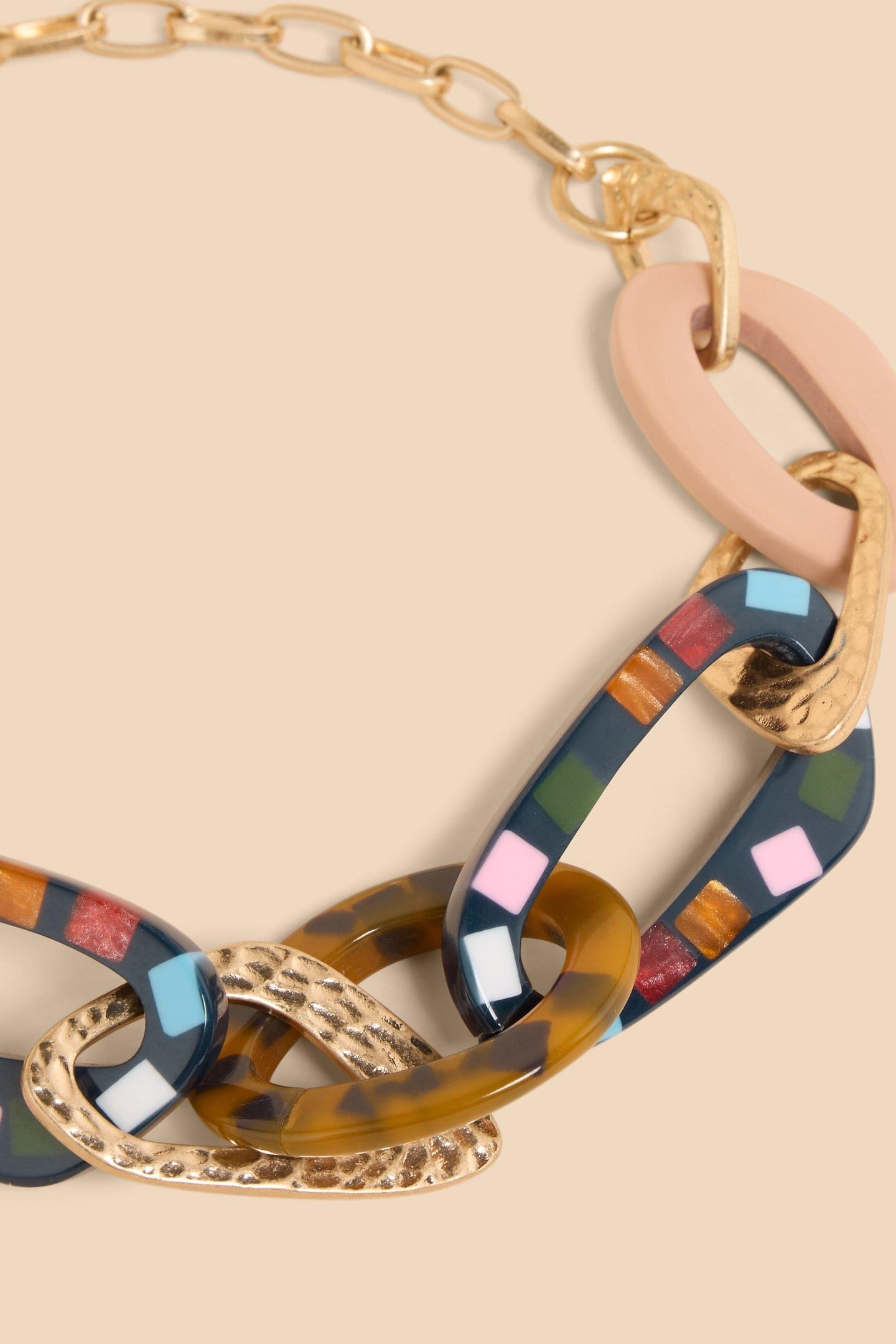 HYACINTH CHAIN RESIN NECKLACE BLACK MULTI 2