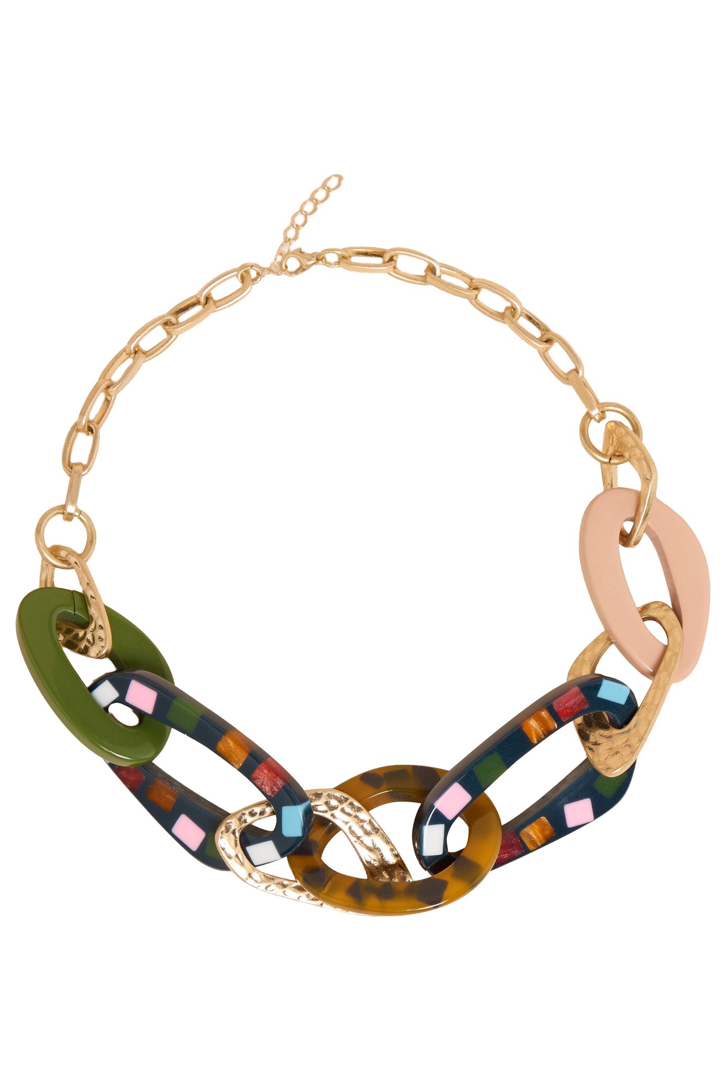 HYACINTH CHAIN RESIN NECKLACE BLACK MULTI 1