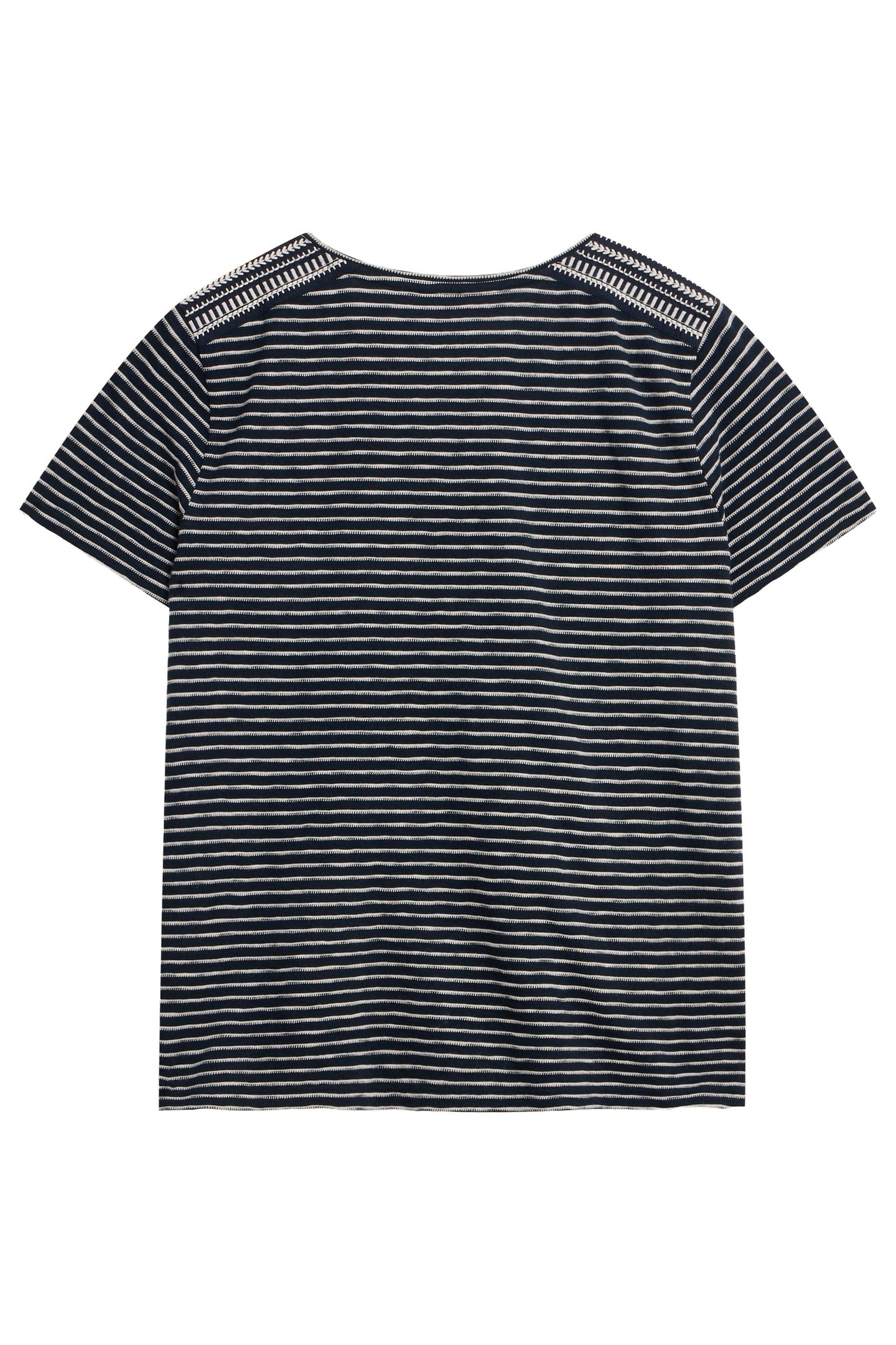 ABBIE EMBROIDERED STRIPE TEE IVORY MULTI 5