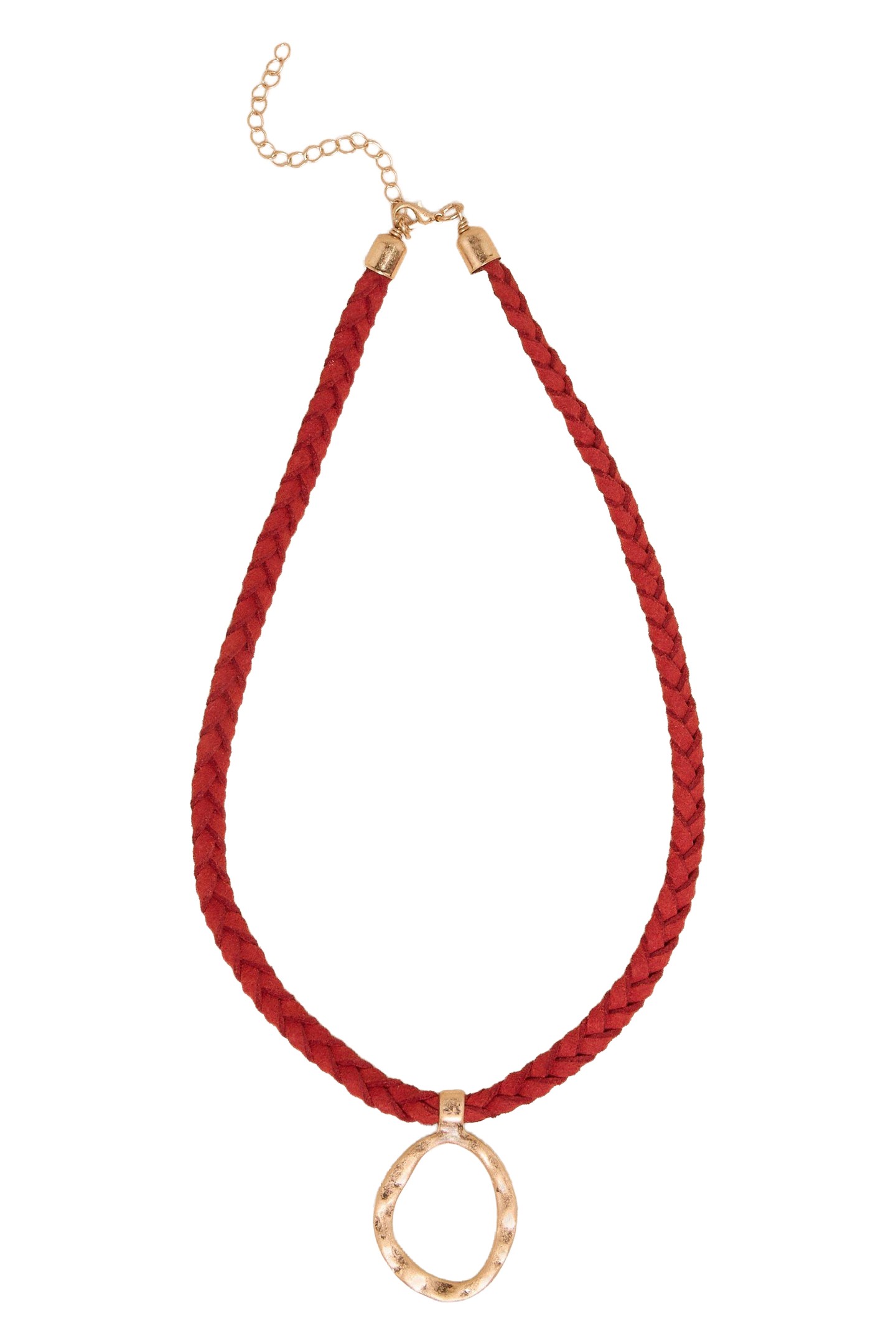 FAY CORD PENDANT NECKLACE DARK RED 1