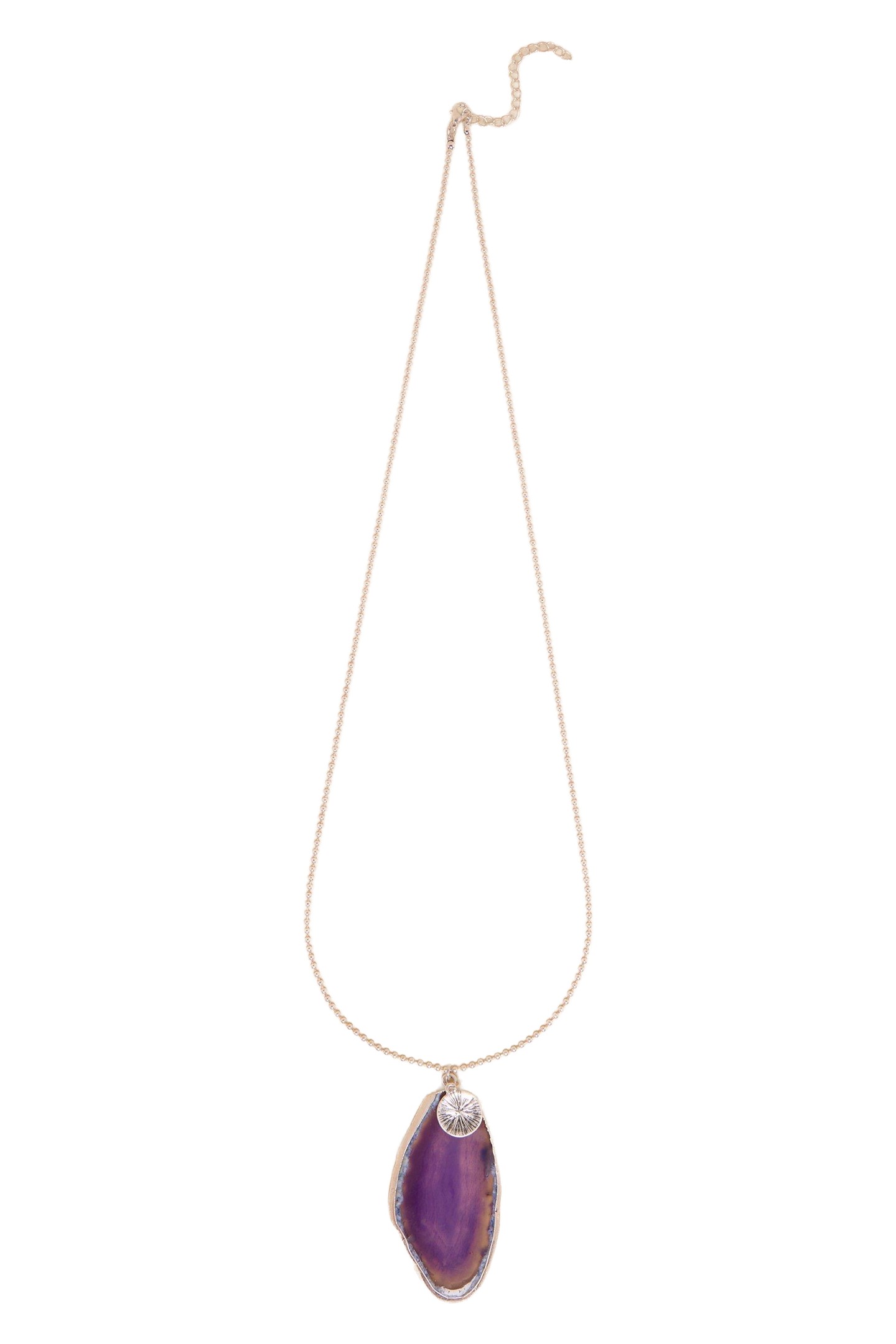 ILA RESIN PENDANT NECKLACE SILVER TONE METALLIC 2