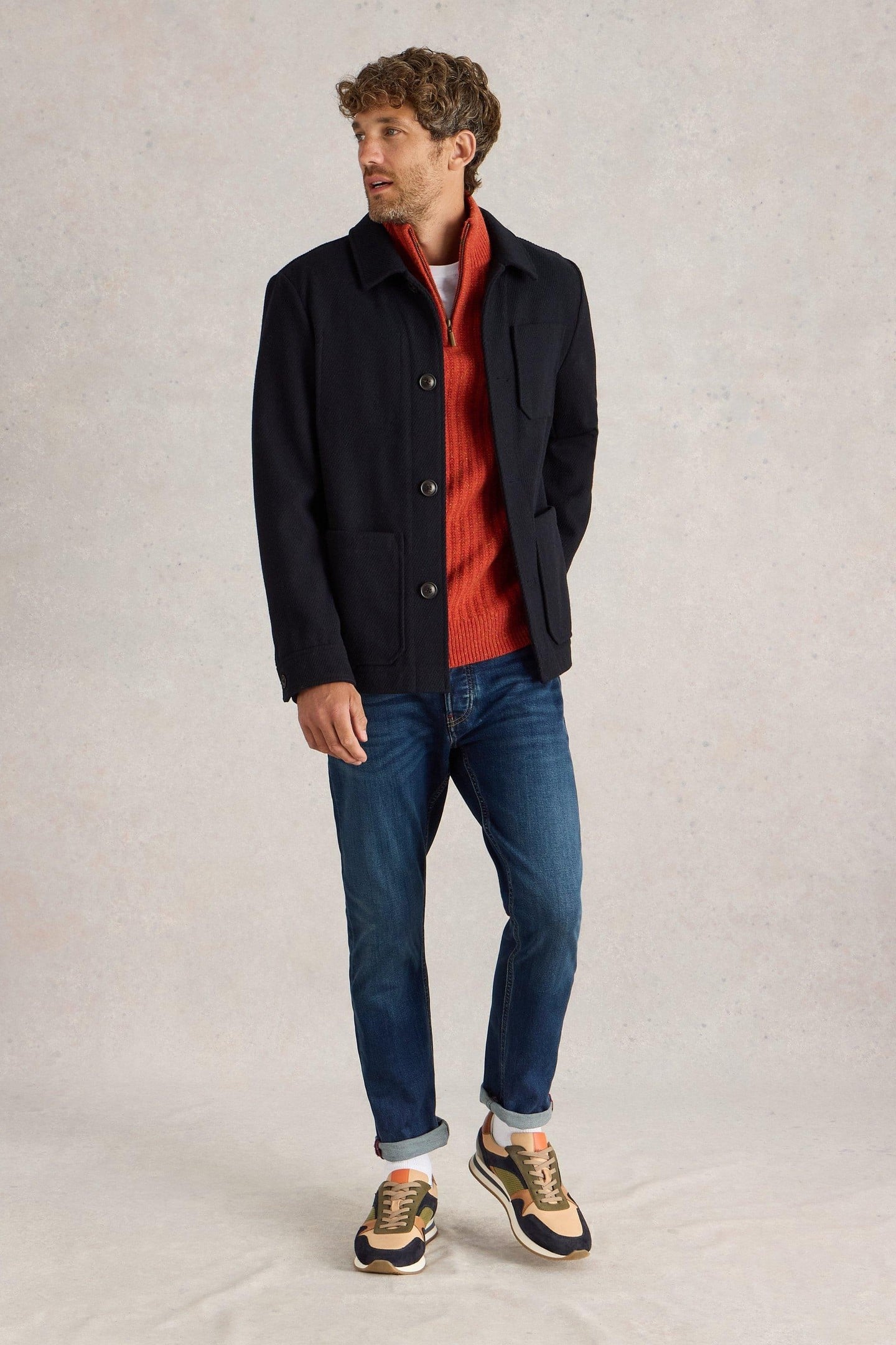 WOOL CHORE JACKET DARK NAVY 2