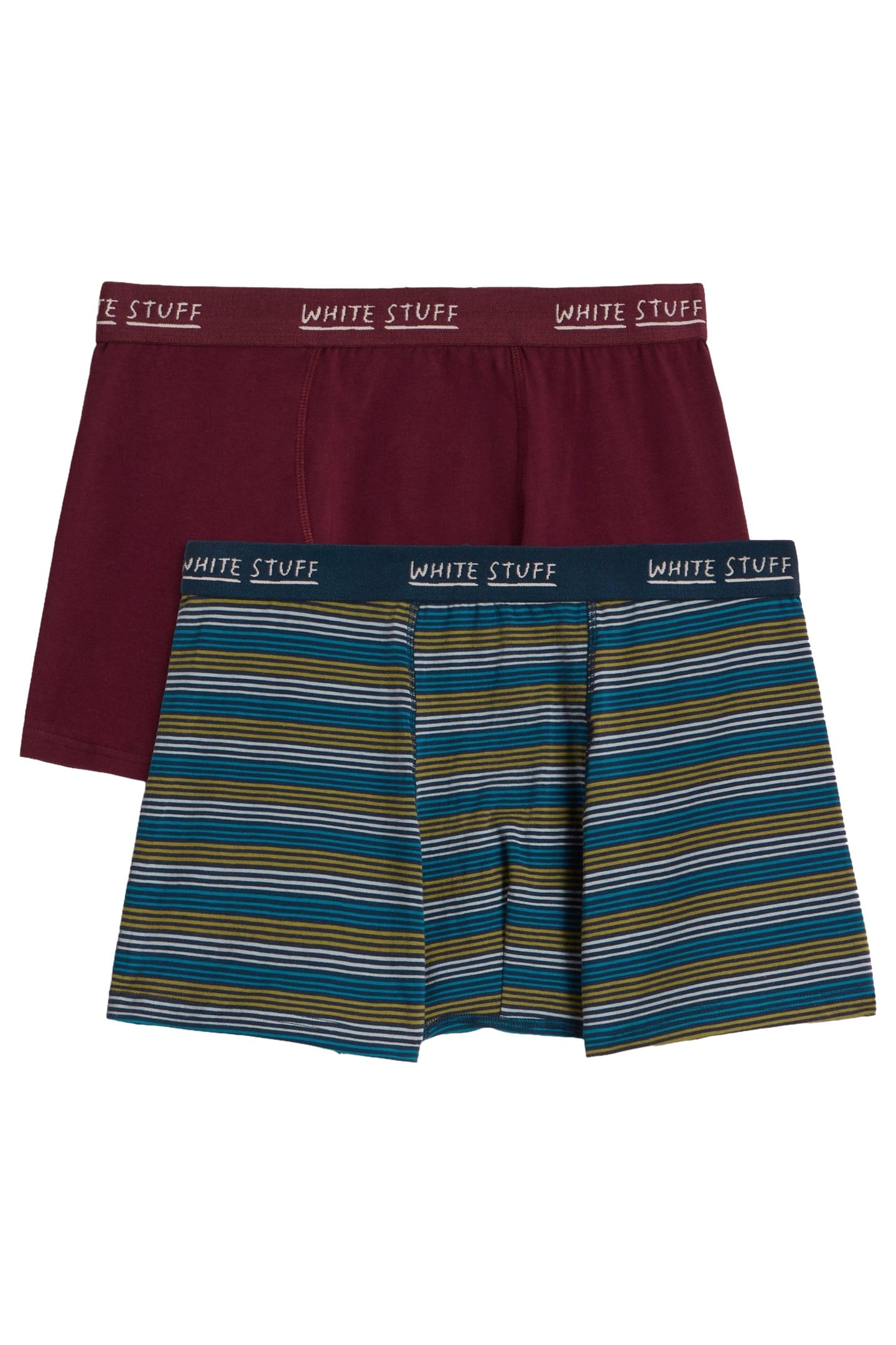 2PACK BOXERS - PLAIN & STRIPE PLUM MULTI 2