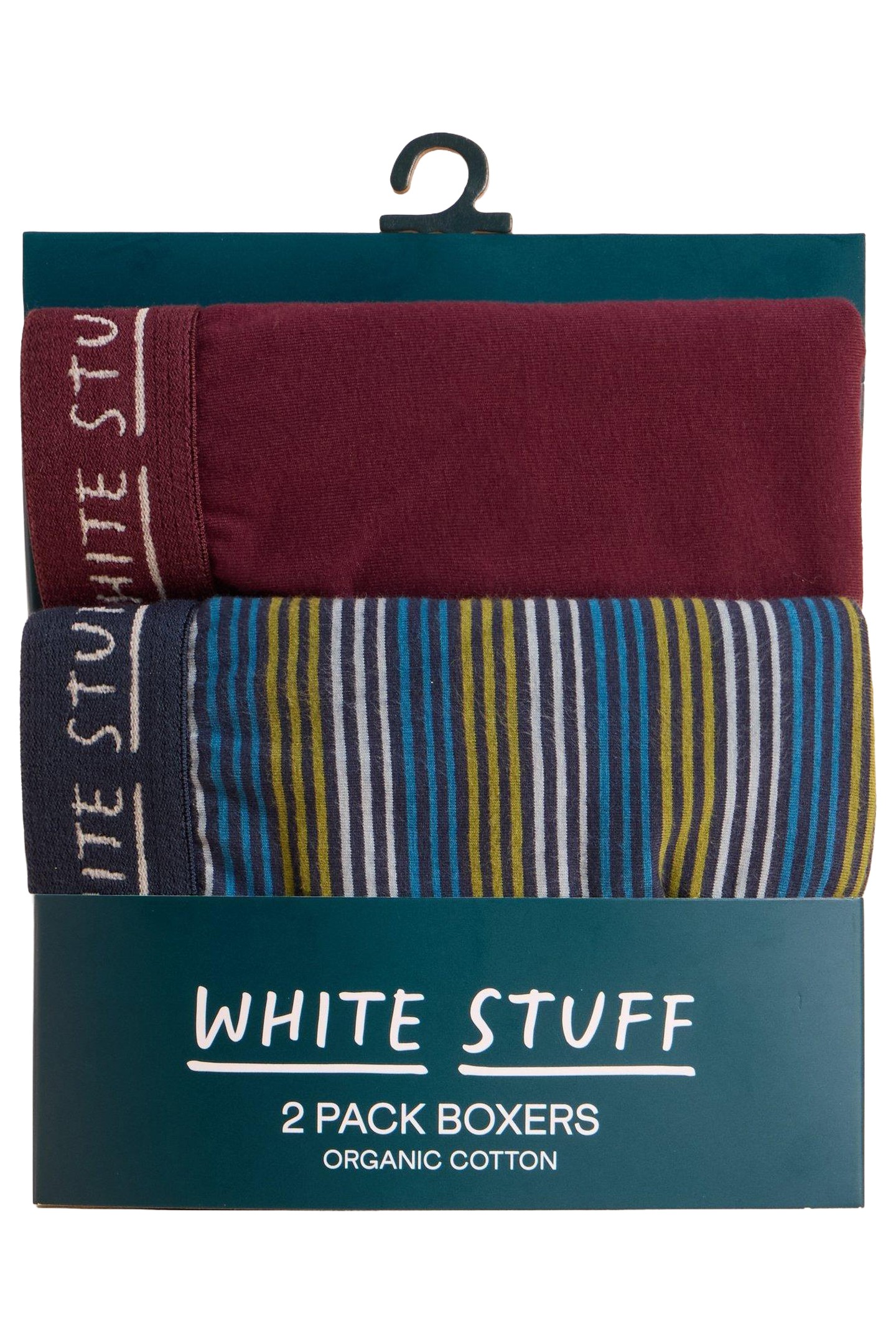 2PACK BOXERS - PLAIN & STRIPE PLUM MULTI 3