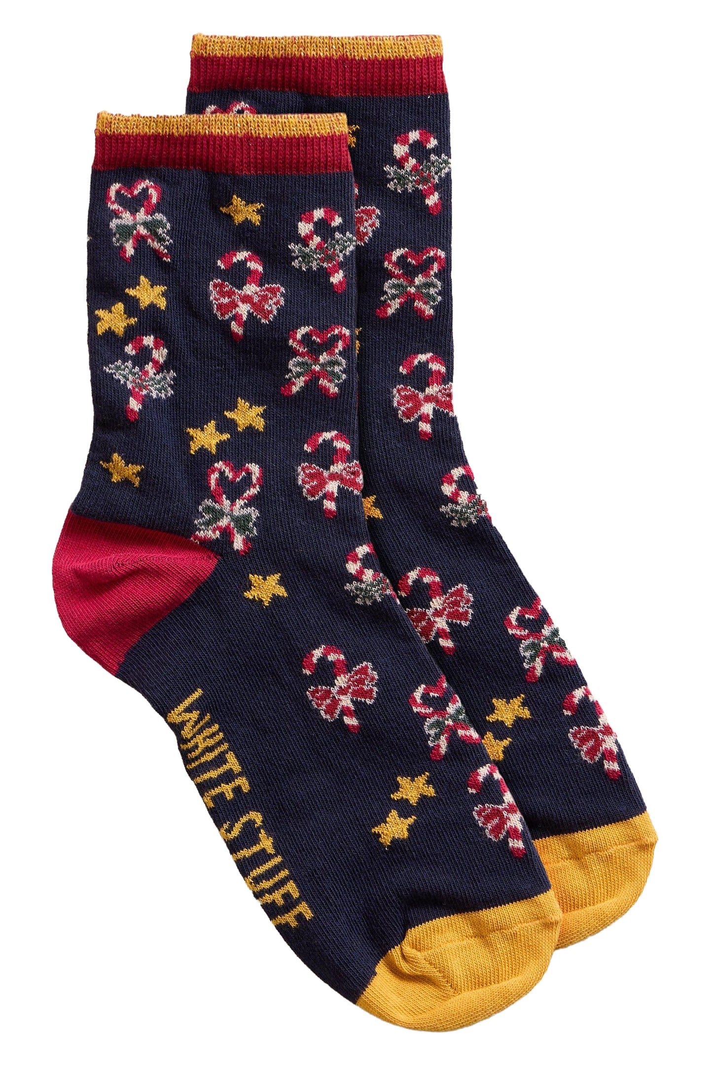 CANDY CANE SOCK IN A CRACKER NAVY MULTI 1