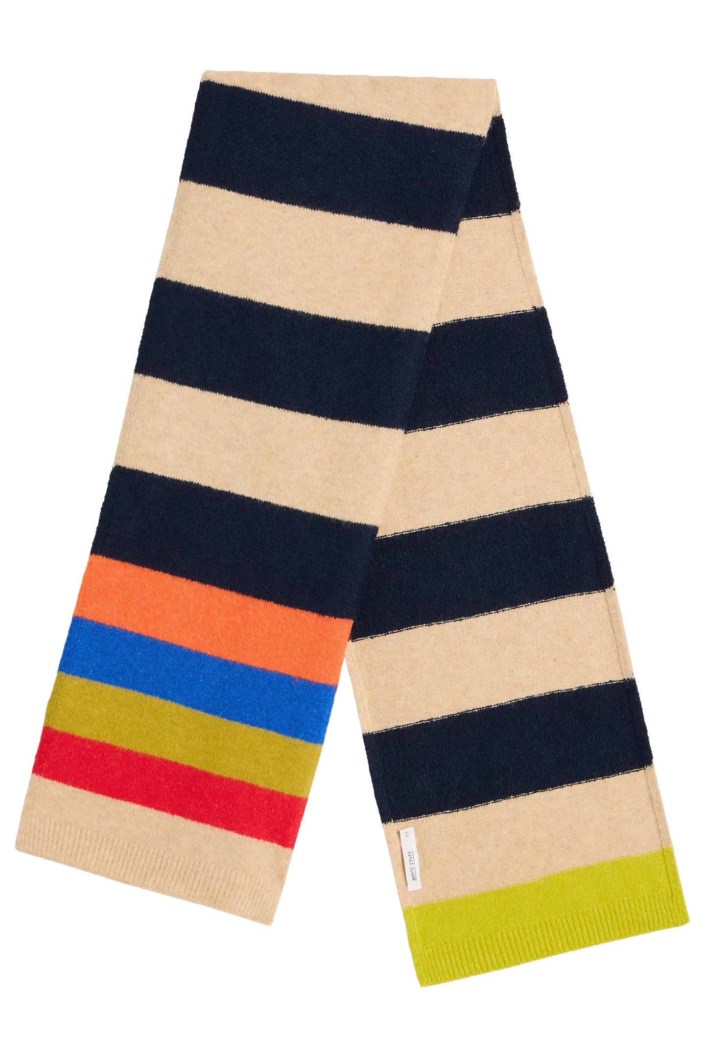 COLOURBLOCK STRIPE KNIT SCARF NAVY MULTI 1