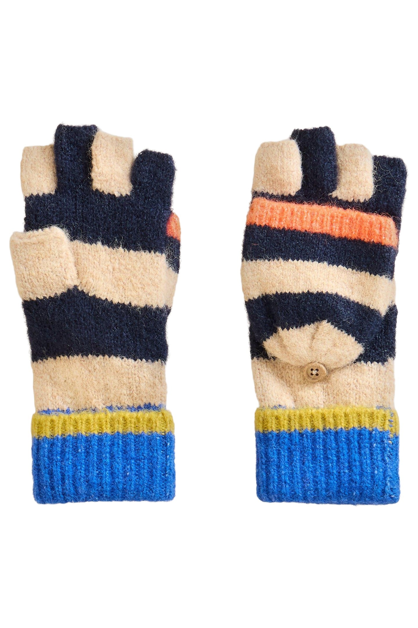 BLOCK STRIPE FLIP MITT NATURAL MULTI 1