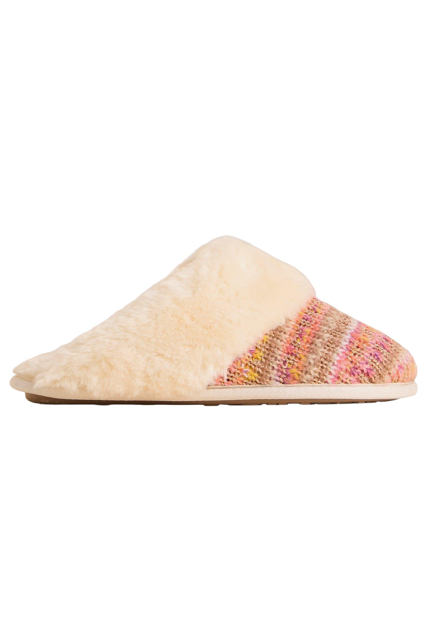 KNITTED MULE SLIPPER NATURAL MULTI 4