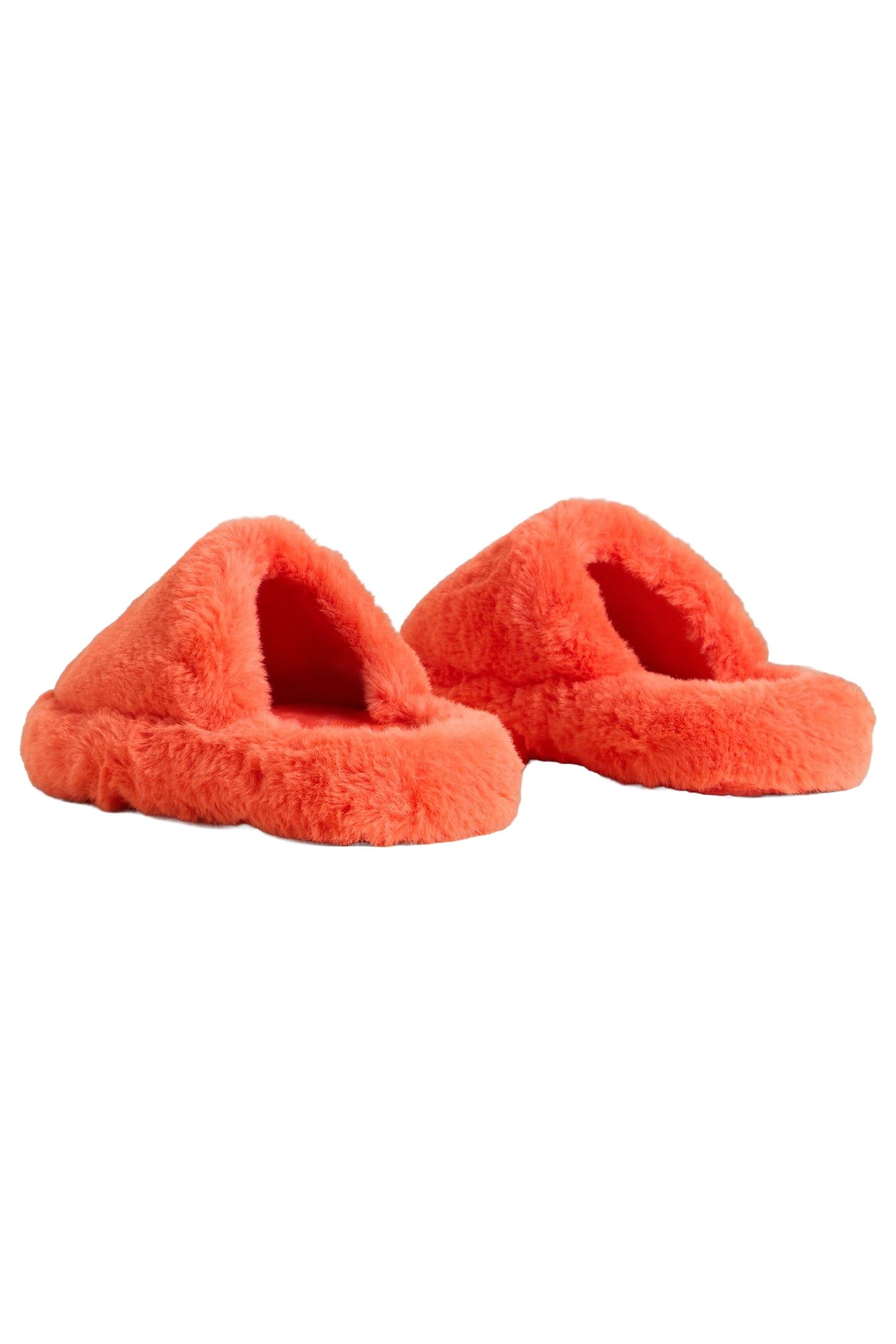 FAUX FUR MULE SLIPPER MID CORAL 1
